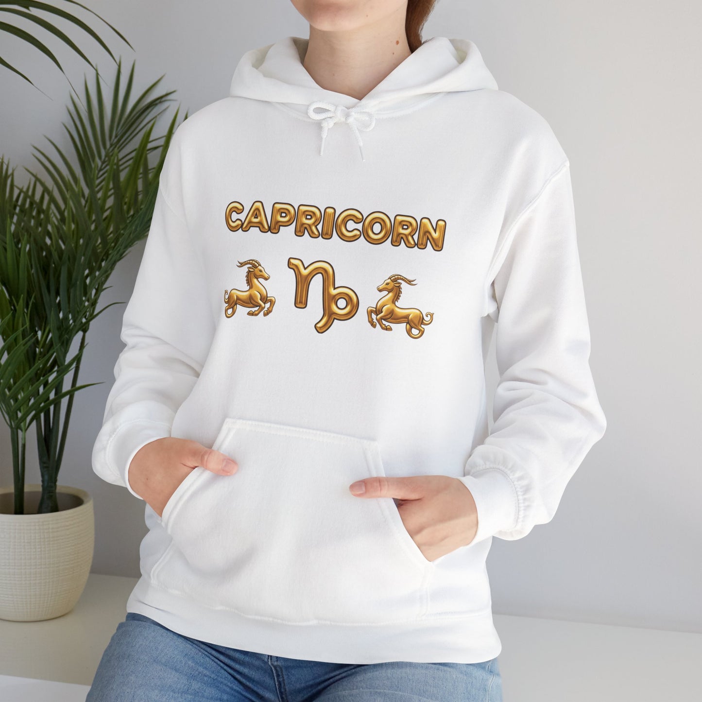 Capricorn Gold Zodiac Hoodie — Astrological Horoscope Sweatshirt