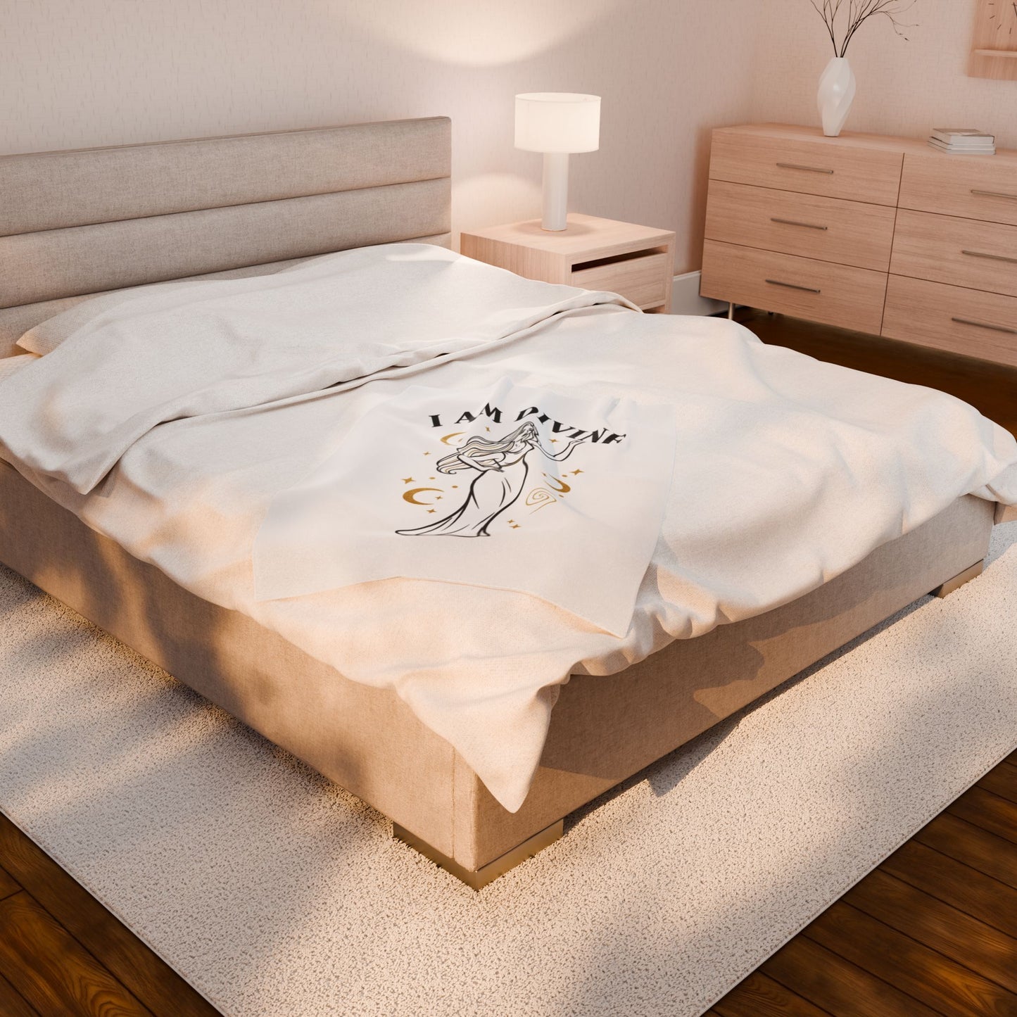 I Am Divine Goddess Plush Blanket | manifest goddess, main character energy