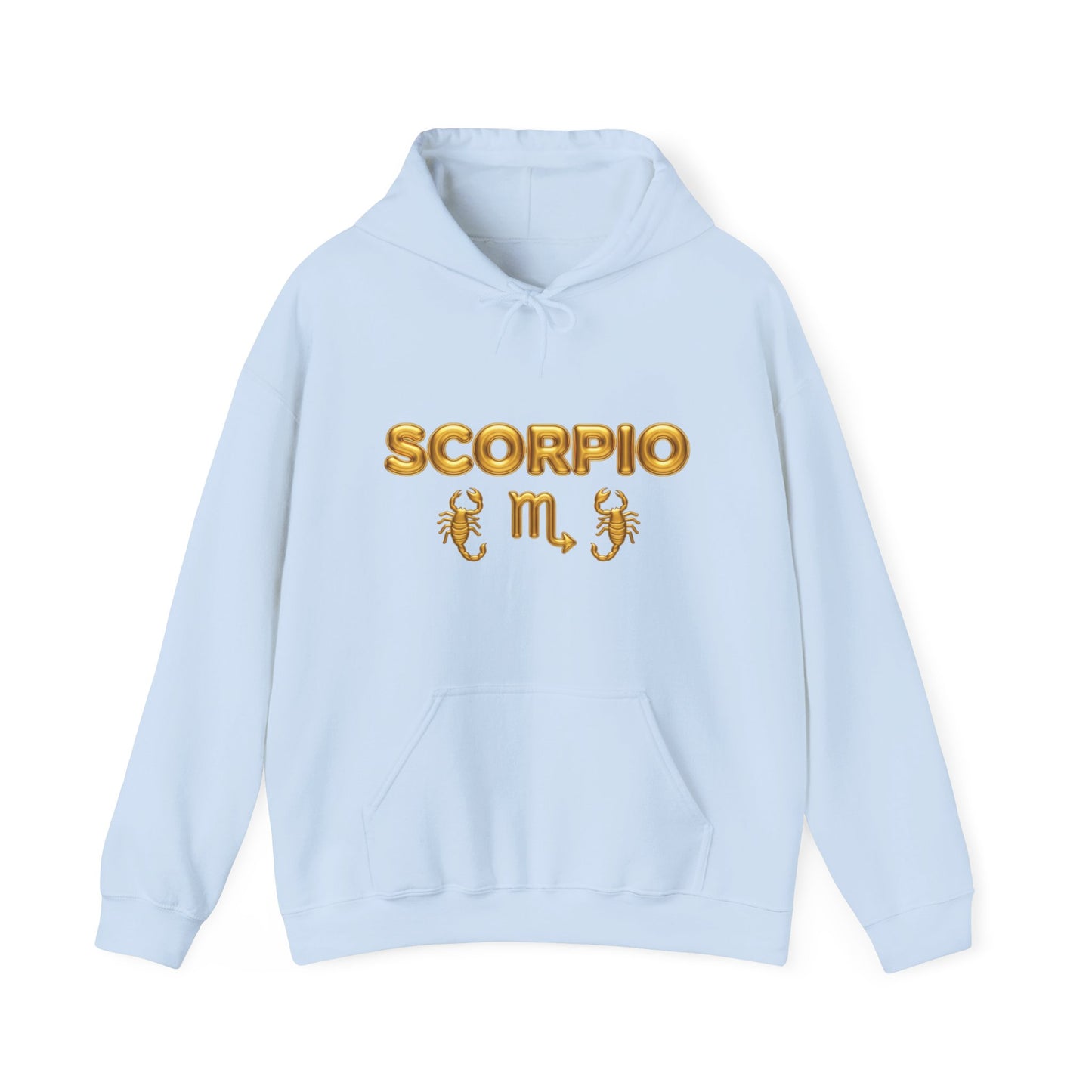 Scorpio Zodiac Hoodie – Gold Scorpion Astrology Sweatshirt (Back Zodiac Chart)
