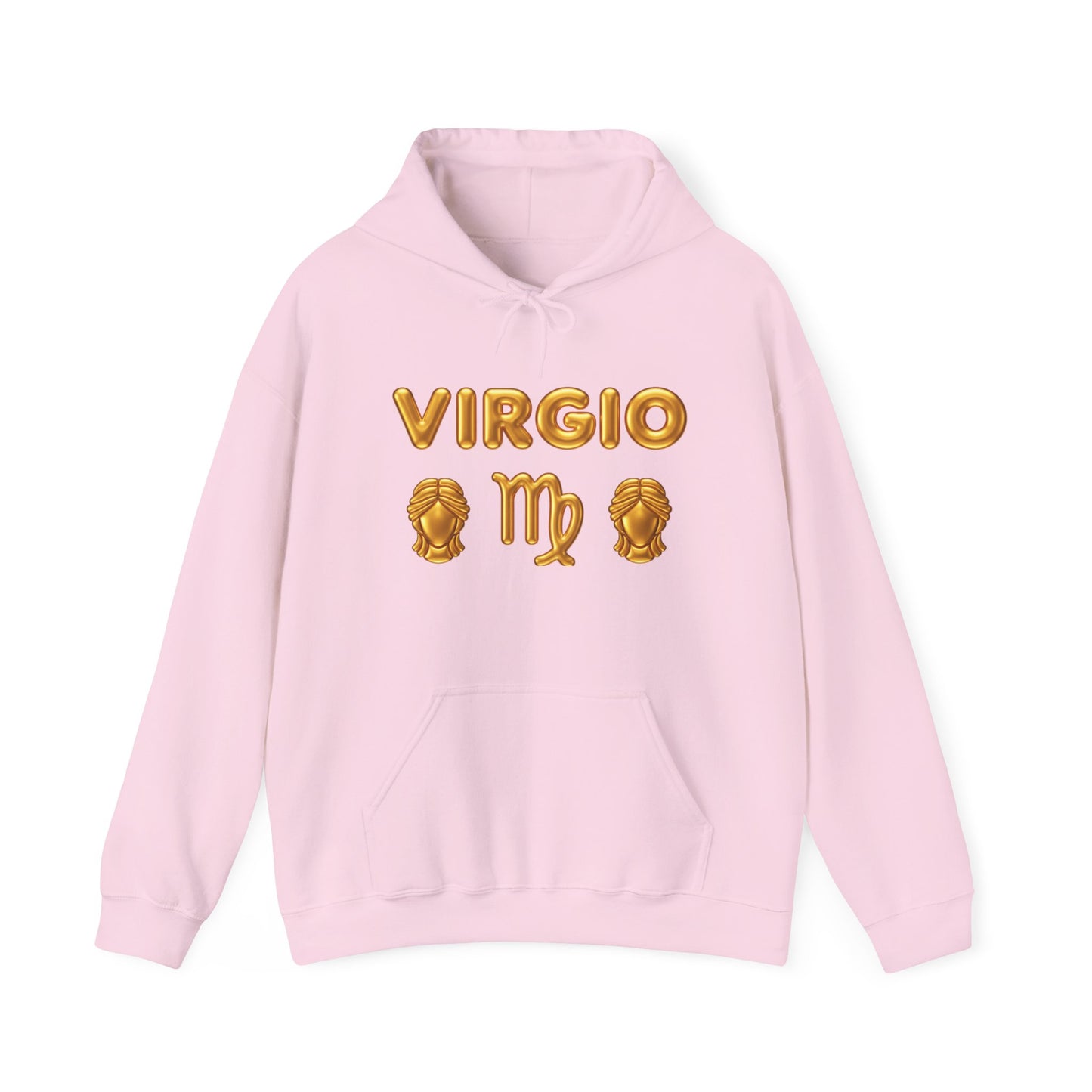 Virgo Zodiac Hoodie — Gold Virgo Sign & Astrological Wheel Pullover