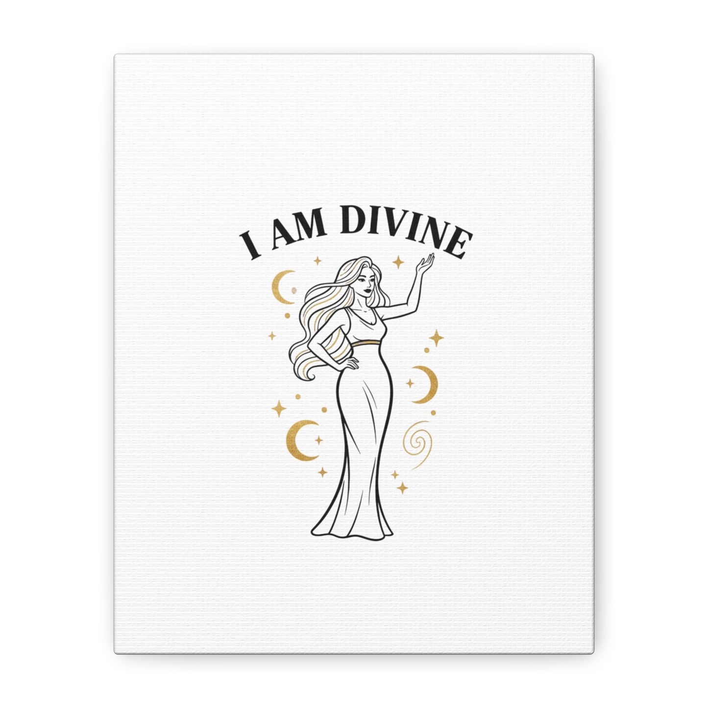 I Am Divine goddess art print | Matte Canvas wall art, manifestation decor