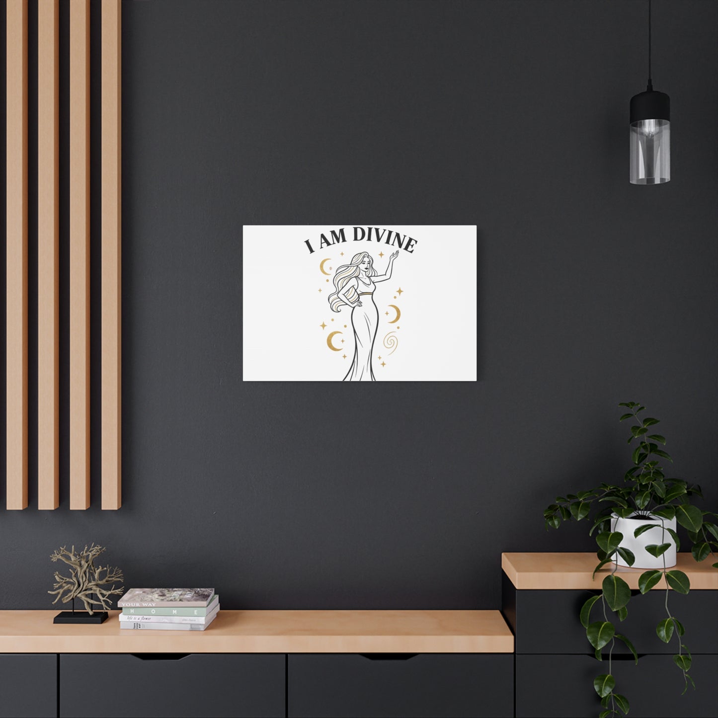 I Am Divine goddess art print | Matte Canvas wall art, manifestation decor