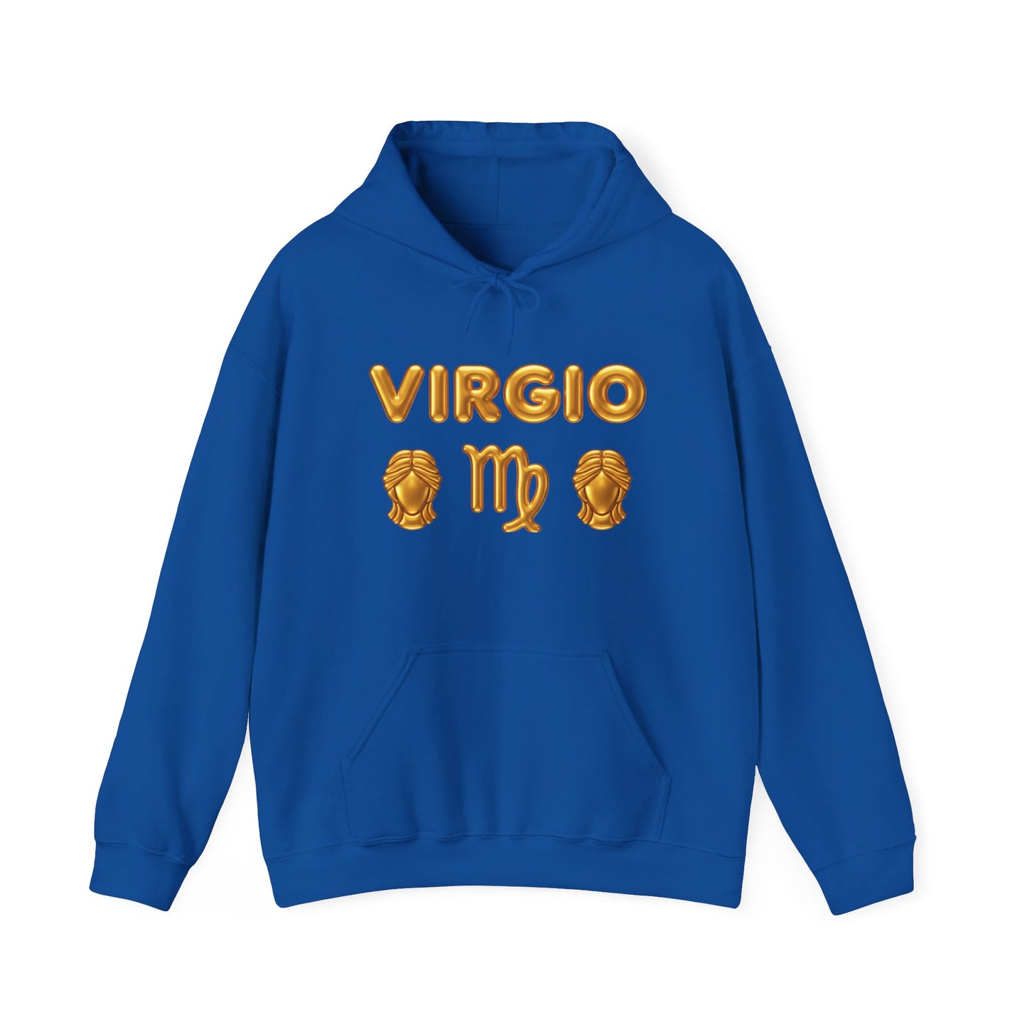 Virgo Zodiac Hoodie — Gold Virgo Sign & Astrological Wheel Pullover