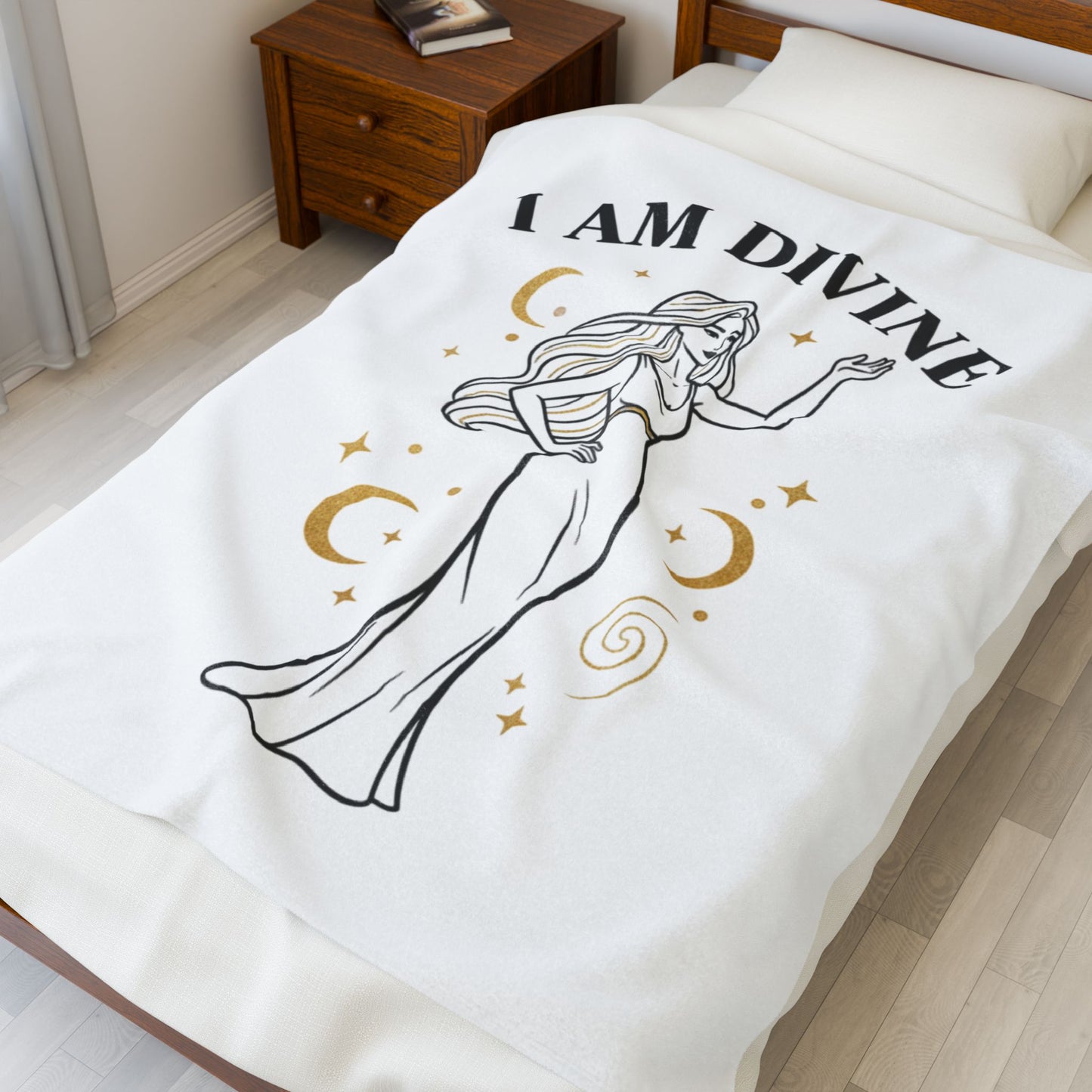 I Am Divine Goddess Plush Blanket | manifest goddess, main character energy