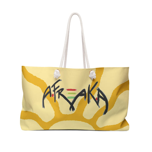 A.F.R.E.A.K.A Logo Sunburst Weekender Bag-YELLOW