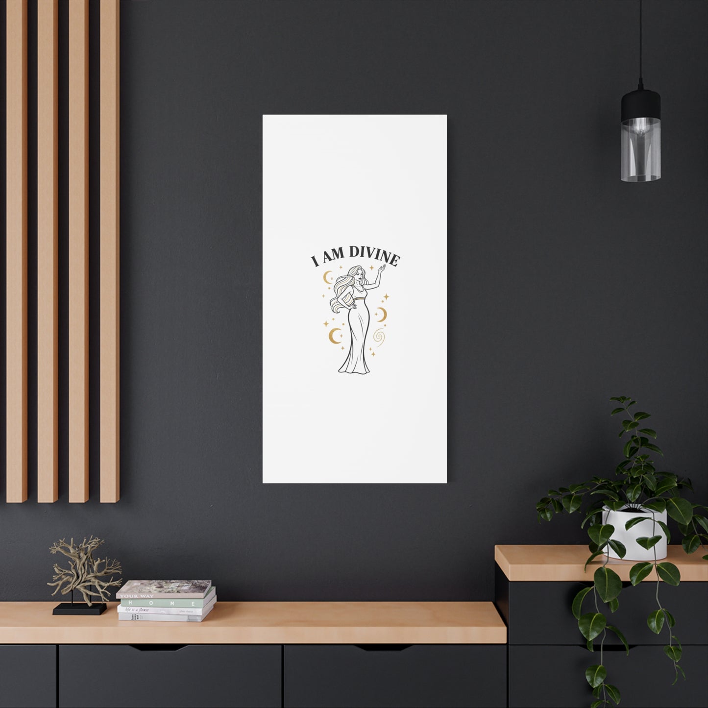 I Am Divine goddess art print | Matte Canvas wall art, manifestation decor