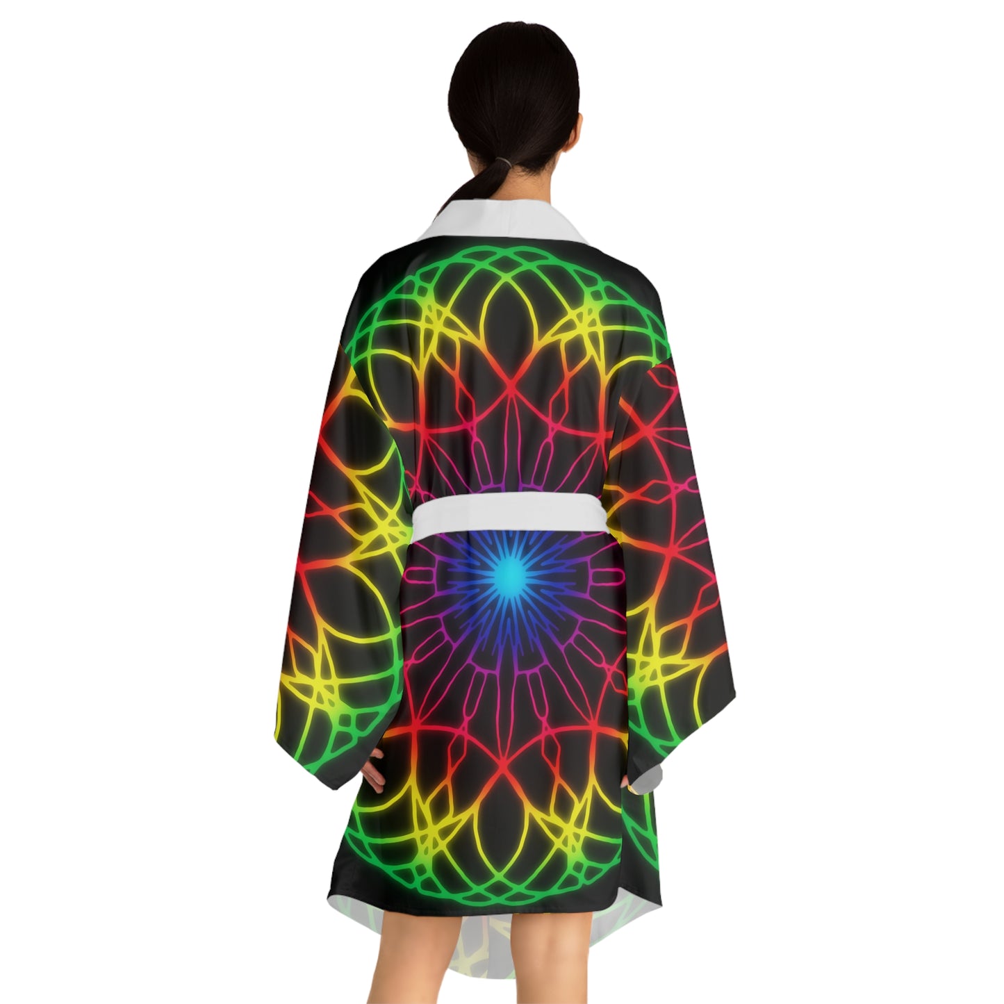 Neon Physchedelic Mandala Kimono Robe