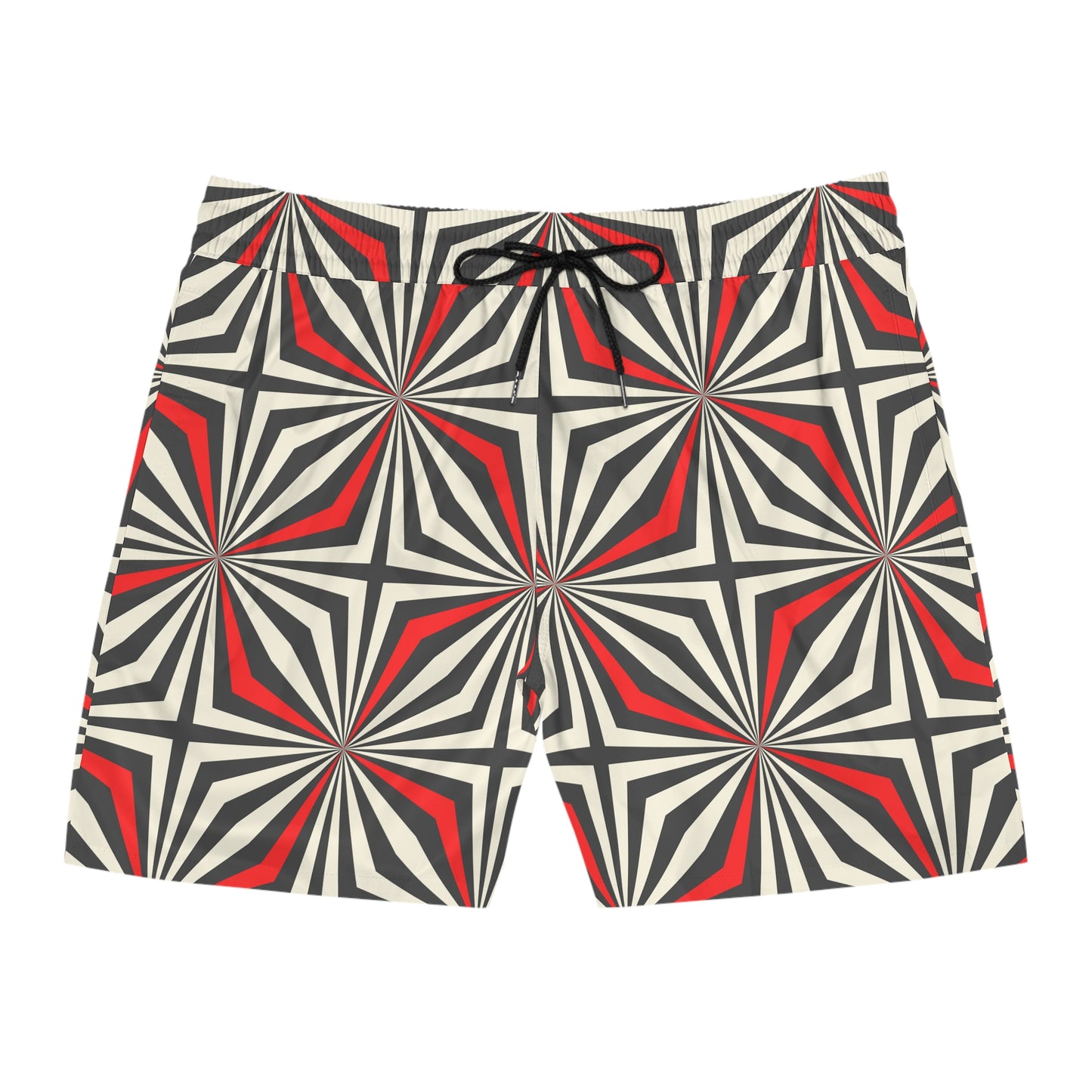 Starburst Geometric Mid-Length Men's Beach Trunks