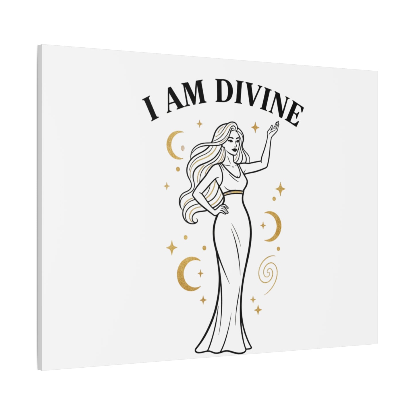 I Am Divine goddess art print | Matte Canvas wall art, manifestation decor