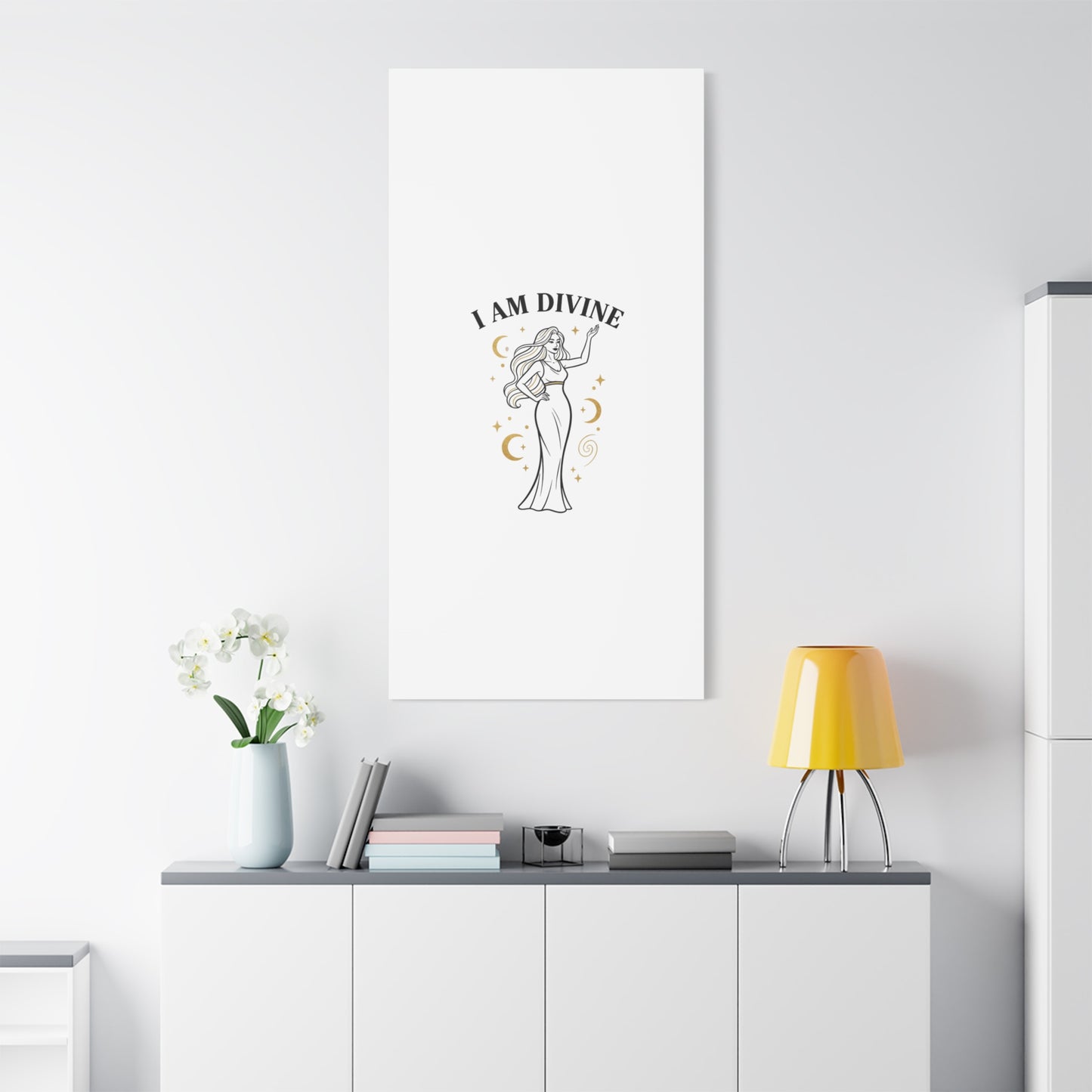 I Am Divine goddess art print | Matte Canvas wall art, manifestation decor