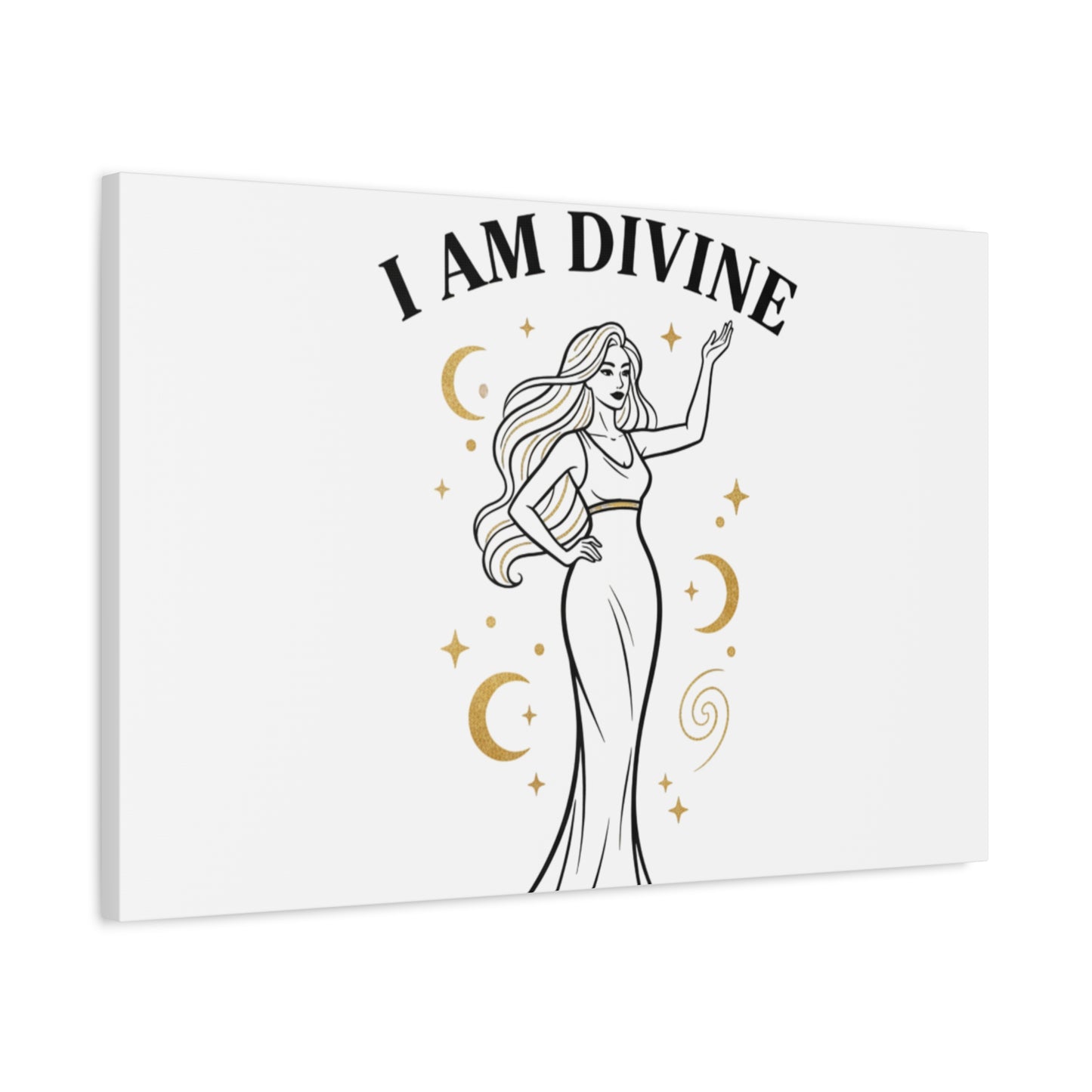 I Am Divine goddess art print | Matte Canvas wall art, manifestation decor