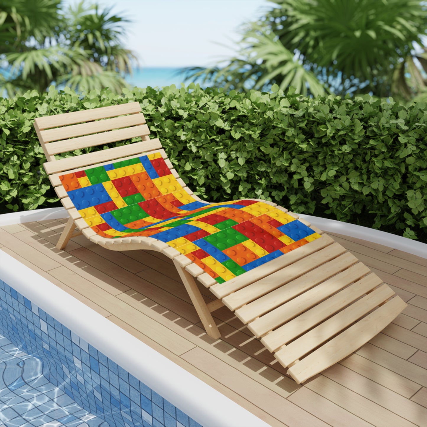 Building Block Pattern Beach Towel