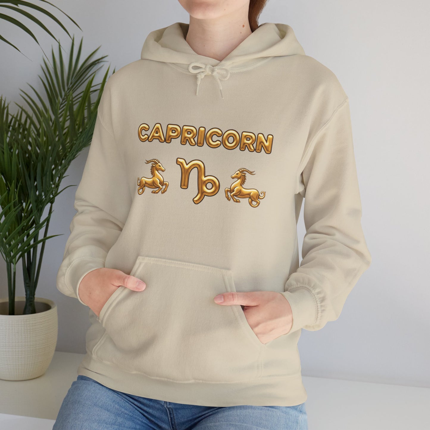 Capricorn Gold Zodiac Hoodie — Astrological Horoscope Sweatshirt