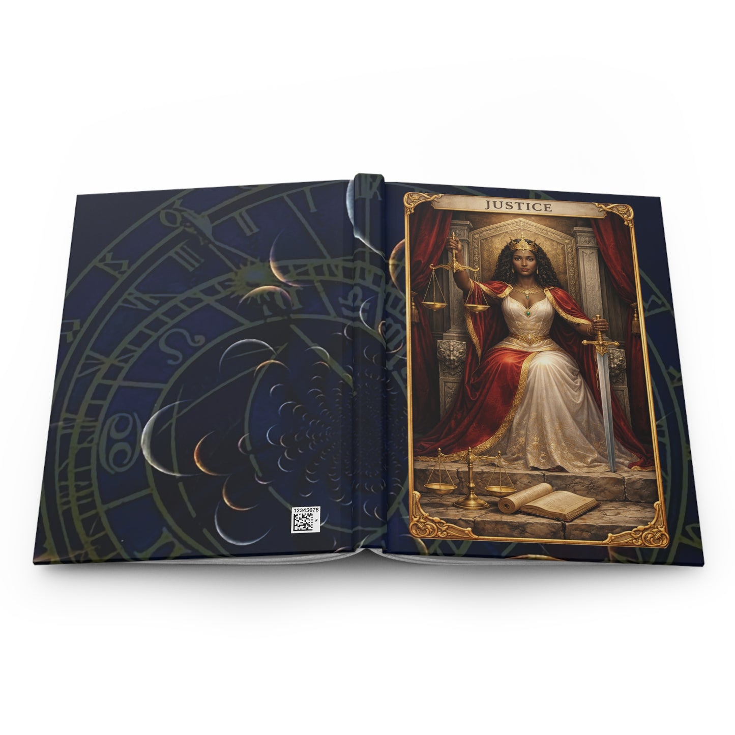 Justice Tarot Hardcover Journal Goddess of Justice Notebook