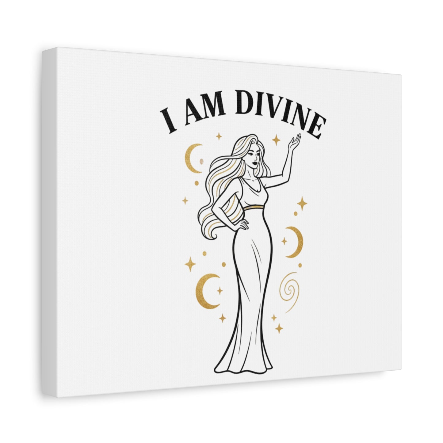 I Am Divine goddess art print | Matte Canvas wall art, manifestation decor