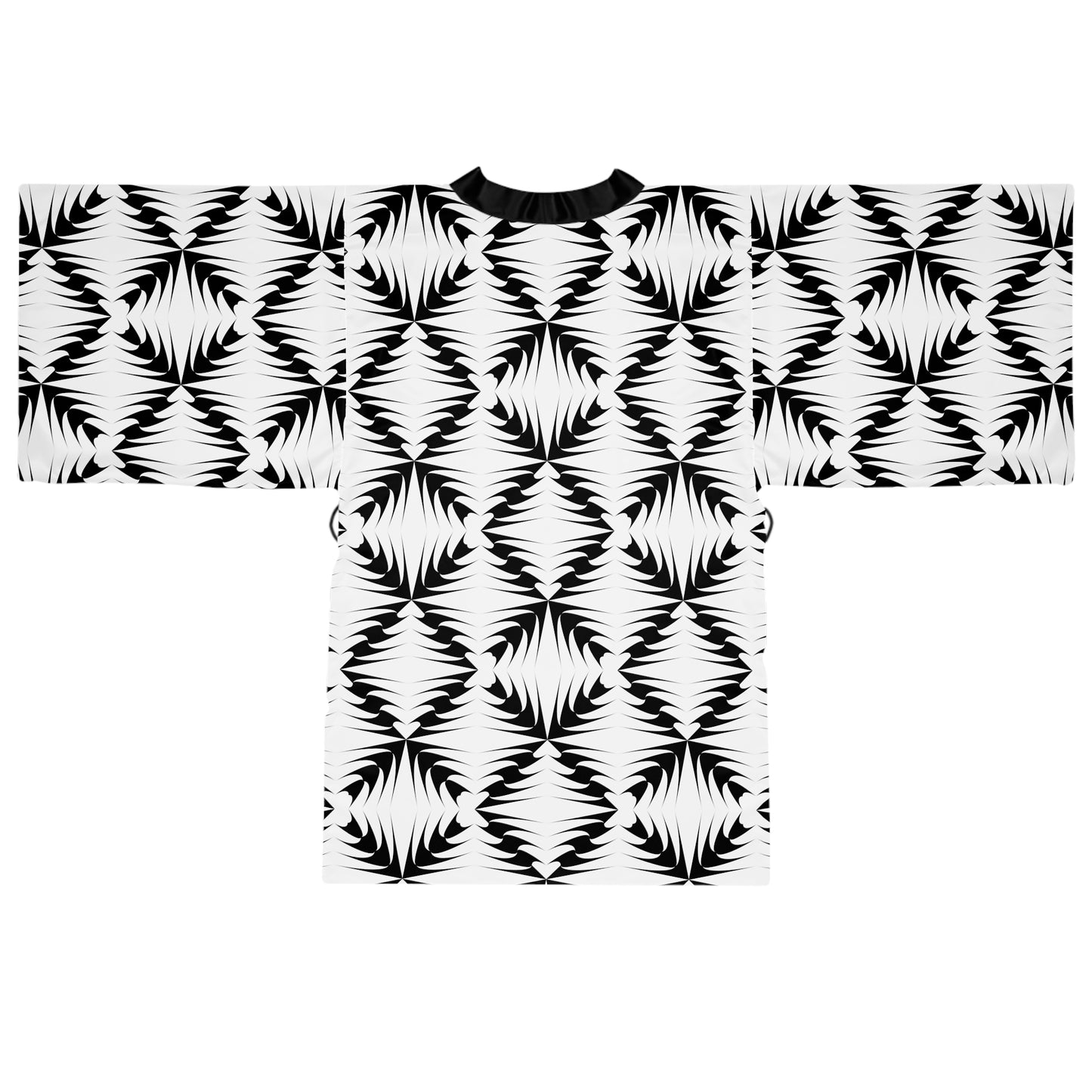 Black & White Geometric Kimono Robe