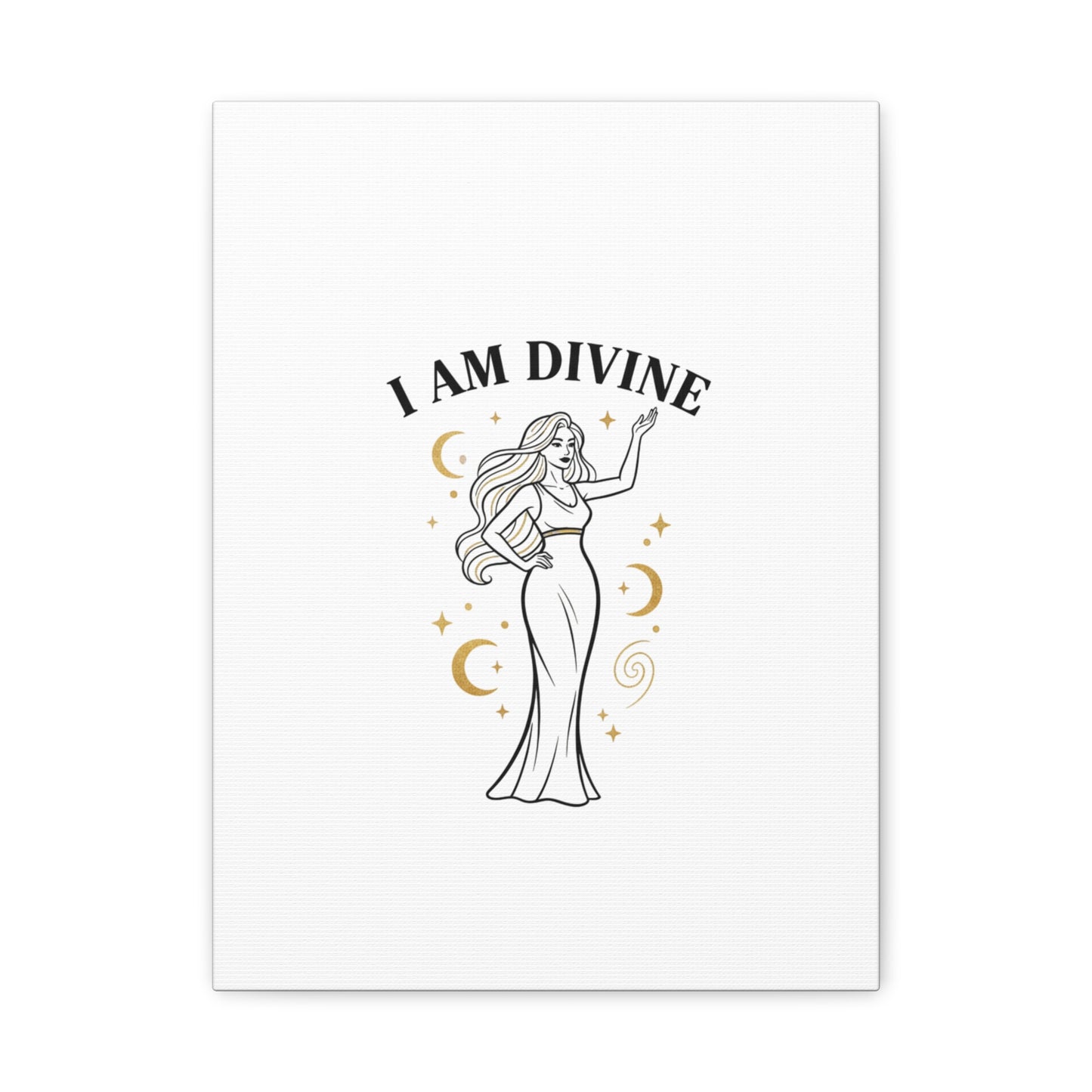I Am Divine goddess art print | Matte Canvas wall art, manifestation decor