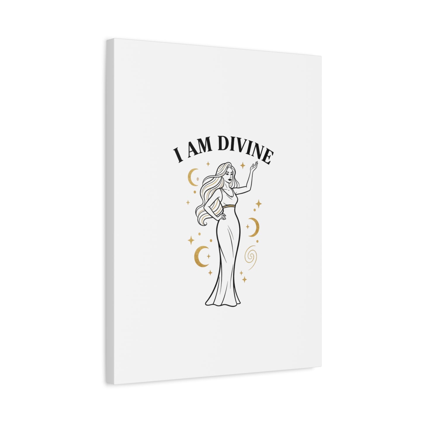 I Am Divine goddess art print | Matte Canvas wall art, manifestation decor