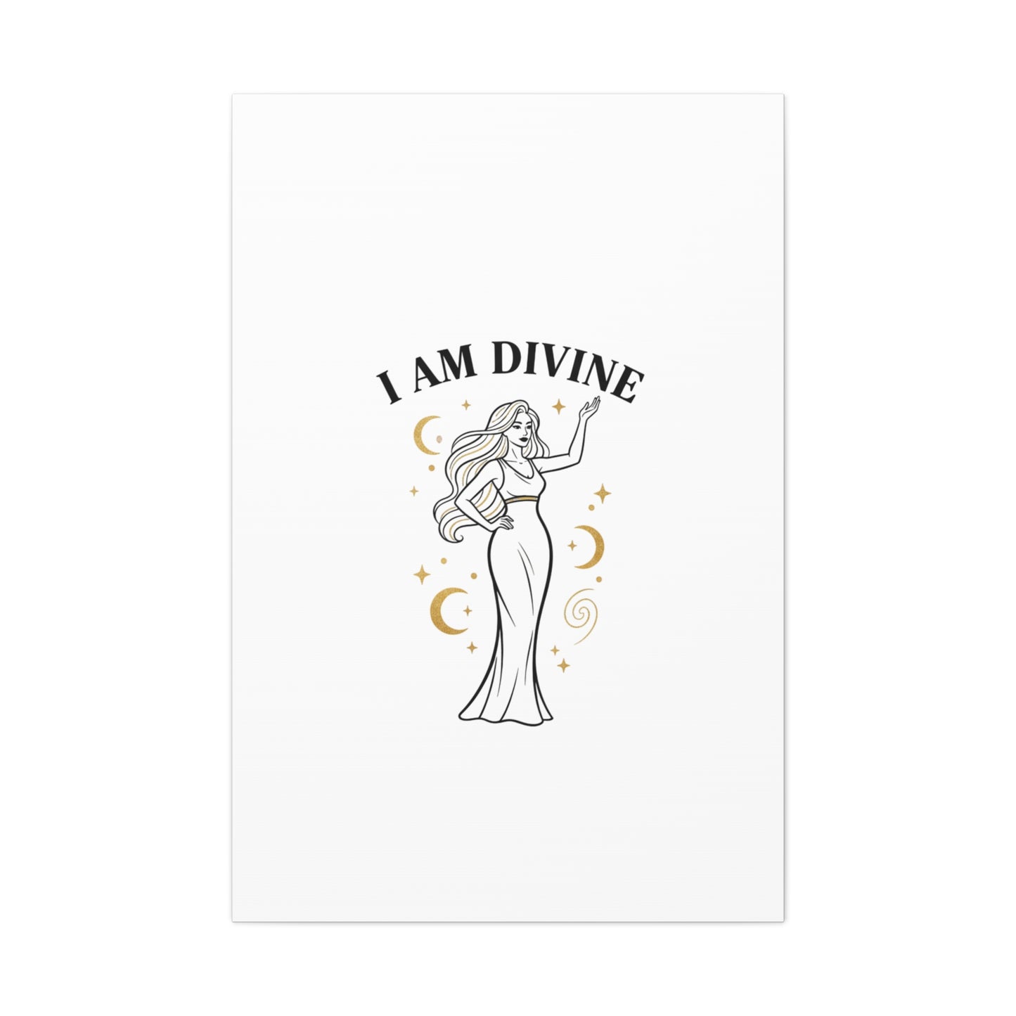 I Am Divine goddess art print | Matte Canvas wall art, manifestation decor