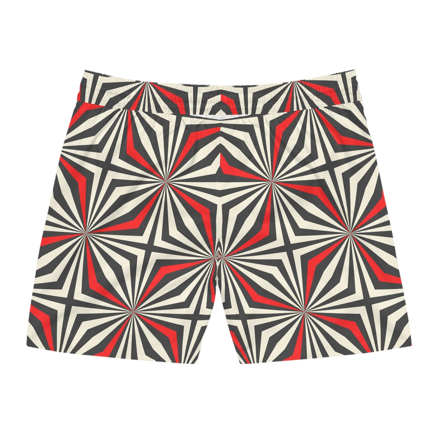 Starburst Geometric Mid-Length Men's Beach Trunks