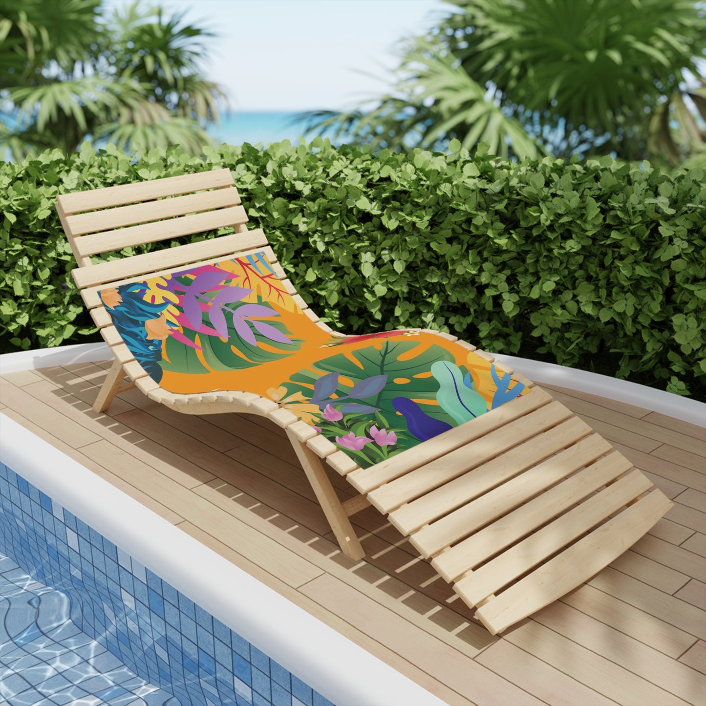 Tropical Floral Beach Towel