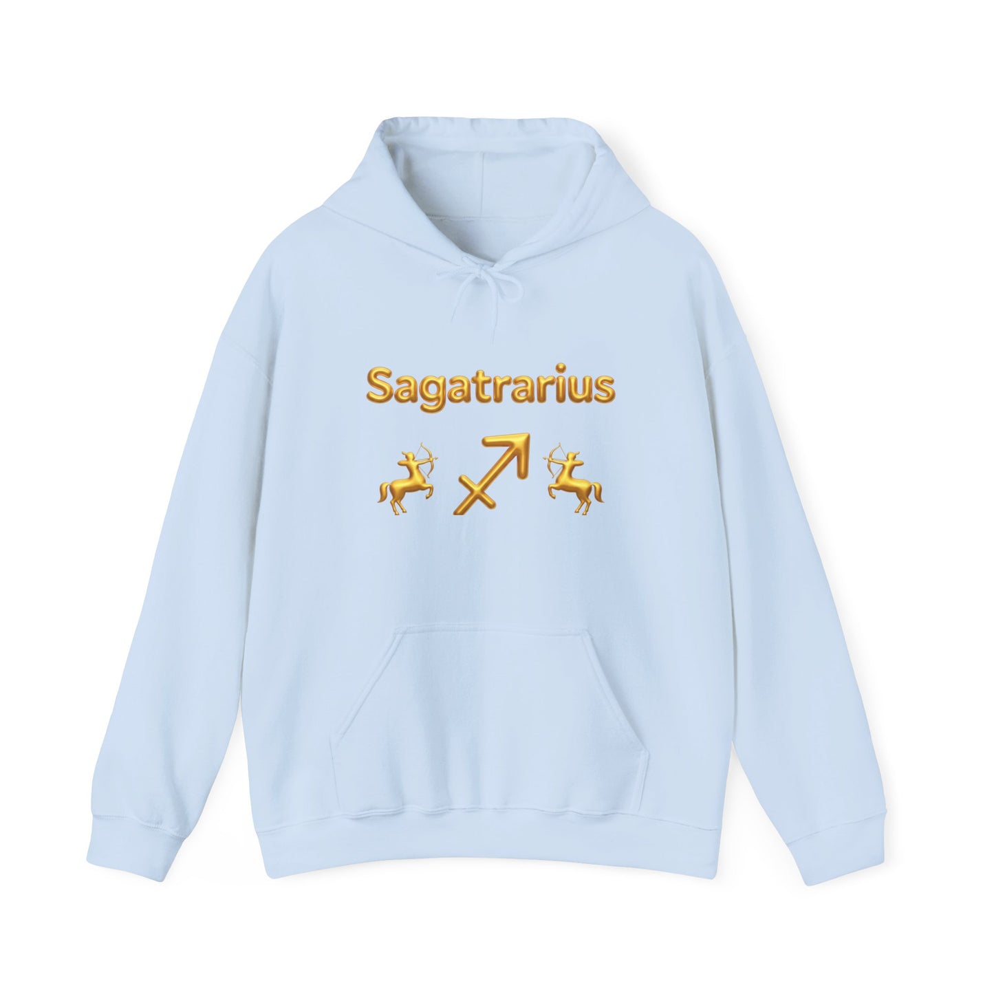 Sagittarius Zodiac Hoodie – Gold Archer Symbols & Astrological Wheel Back Print