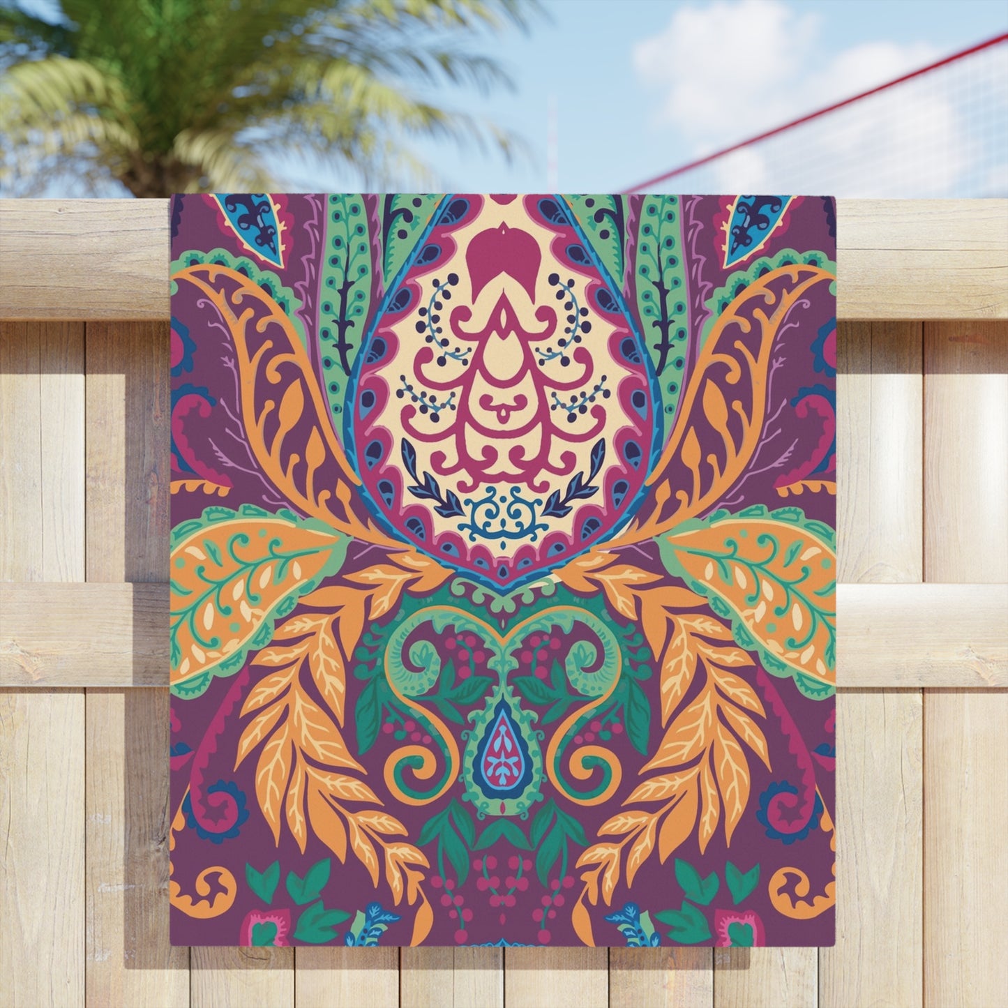 Boho Floral Paisley Beach Towel