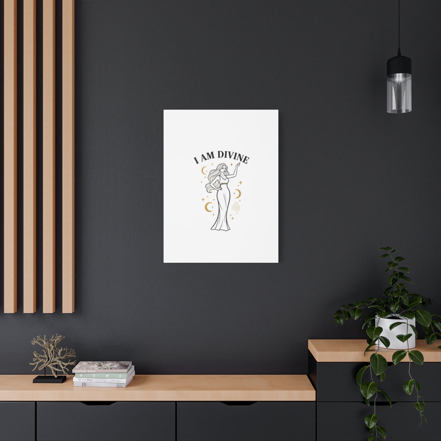 I Am Divine goddess art print | Matte Canvas wall art, manifestation decor