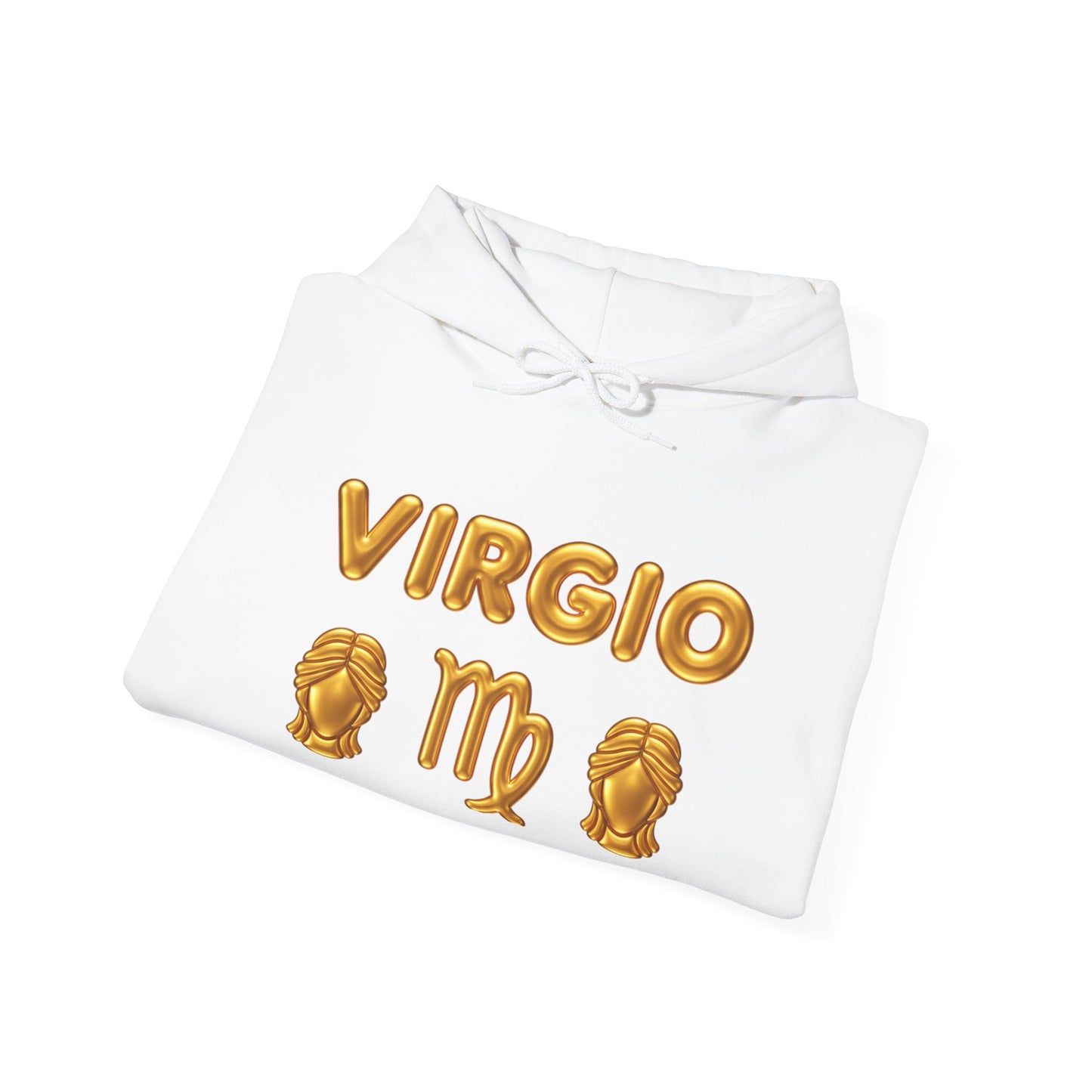 Virgo Zodiac Hoodie — Gold Virgo Sign & Astrological Wheel Pullover