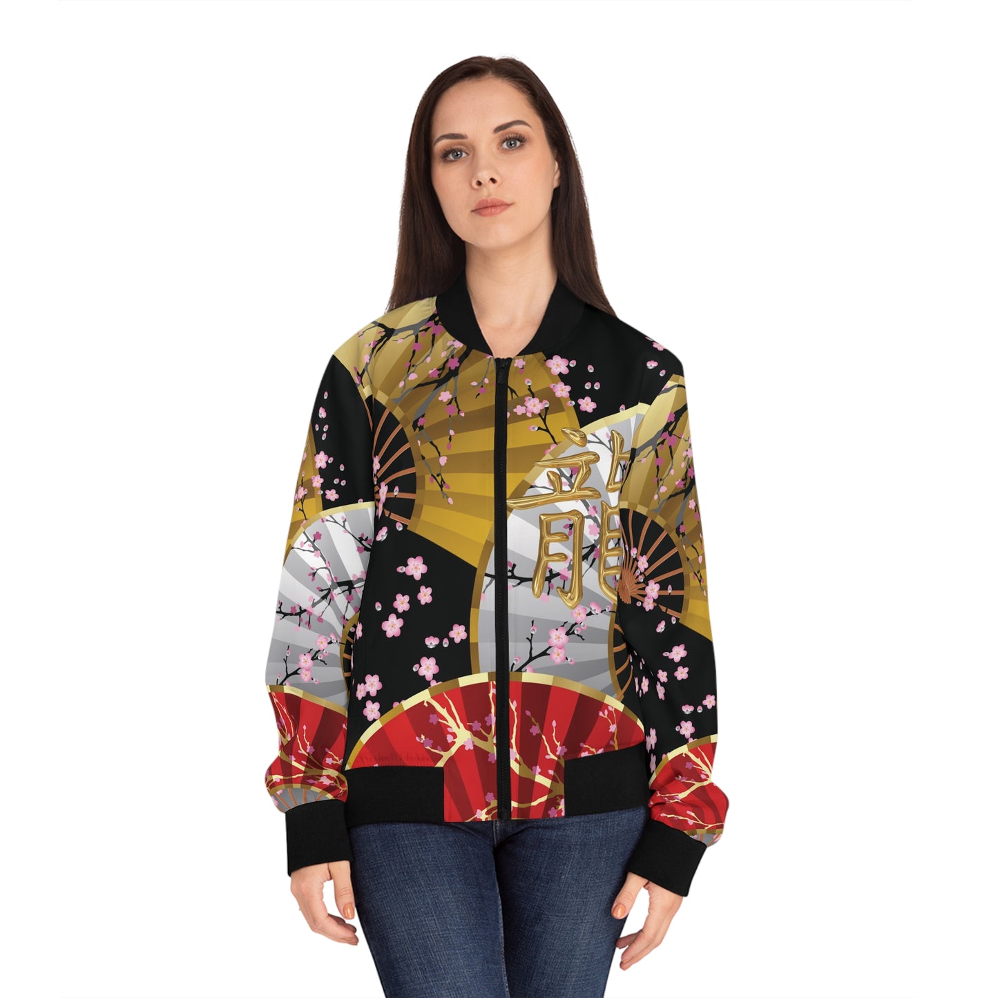 Fan Print Bomber Jacket