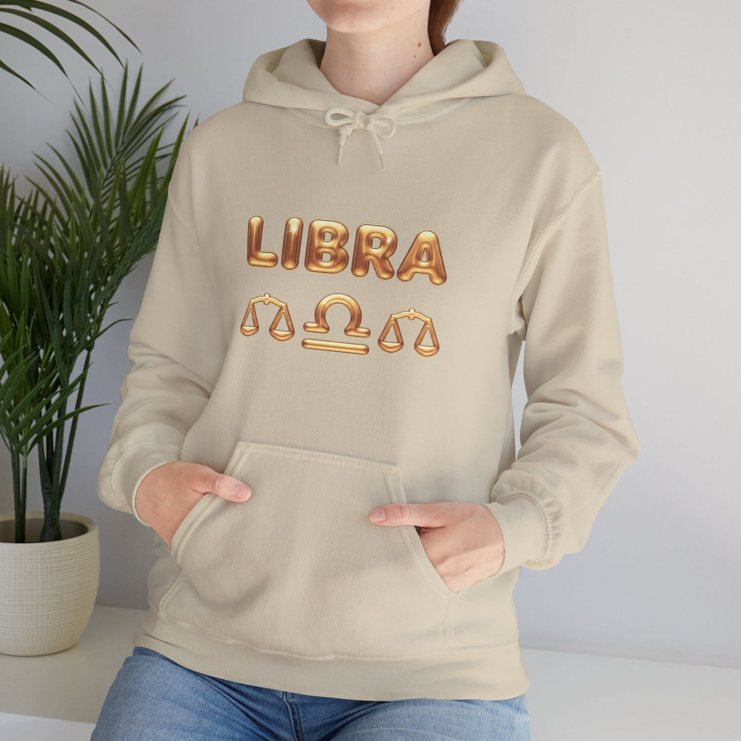 Libra Zodiac Hoodie — Gold Scales Astrology Pullover