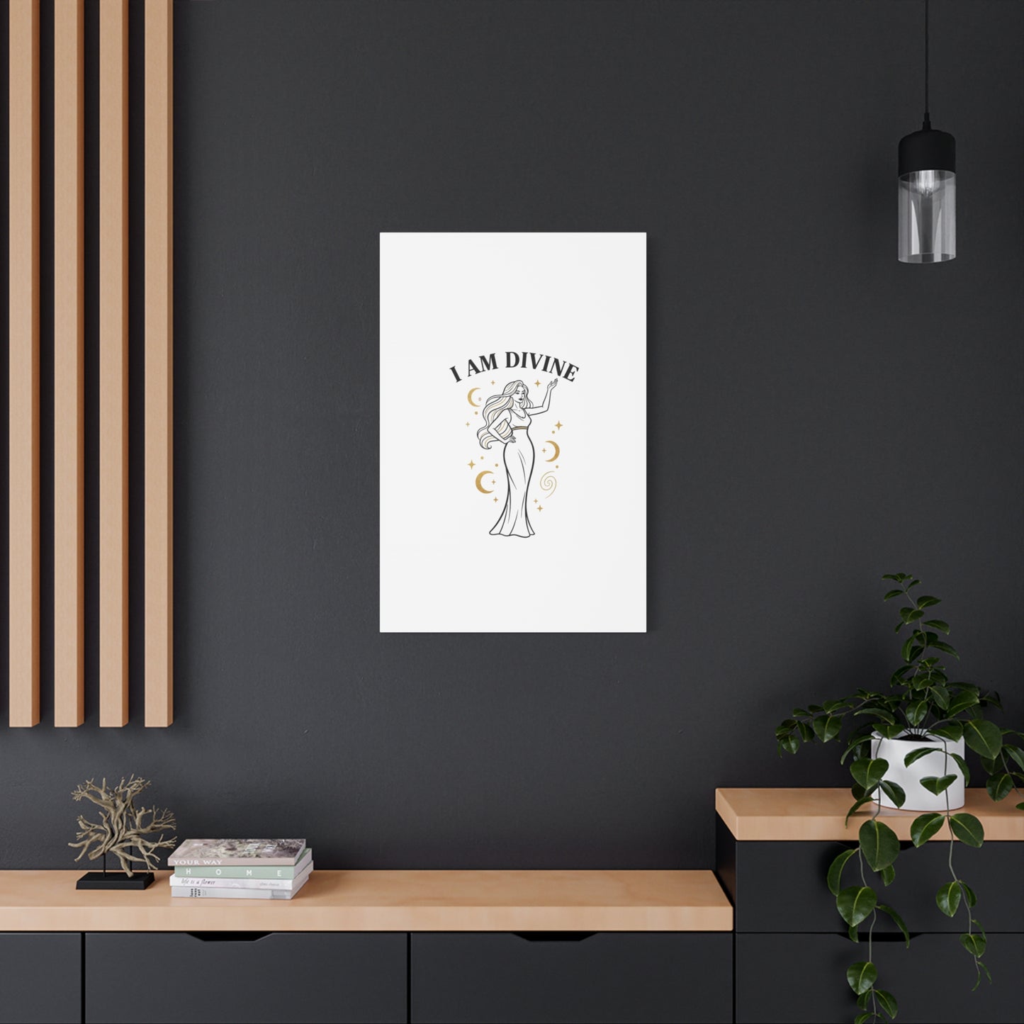 I Am Divine goddess art print | Matte Canvas wall art, manifestation decor