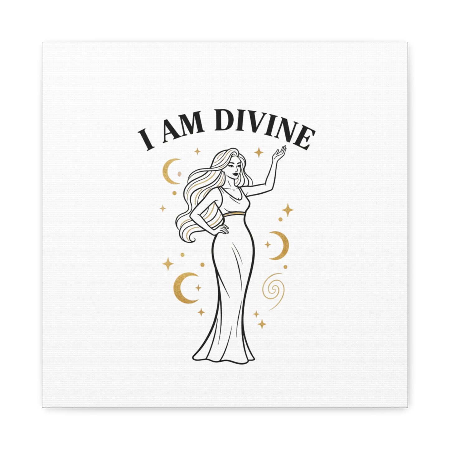 I Am Divine goddess art print | Matte Canvas wall art, manifestation decor