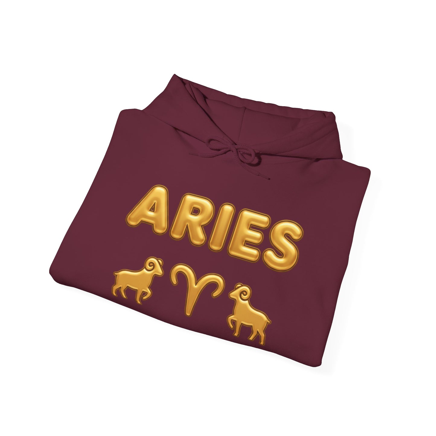 Aries Zodiac Hoodie — Gold Horoscope Ram Astrology Sweatshirt