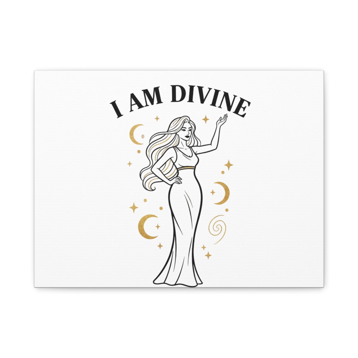 I Am Divine goddess art print | Matte Canvas wall art, manifestation decor