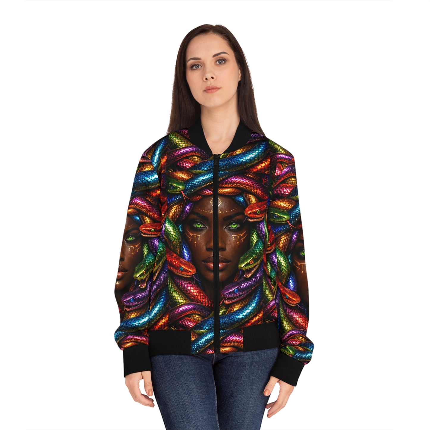 Medusa Snake Head Bomber Jacket