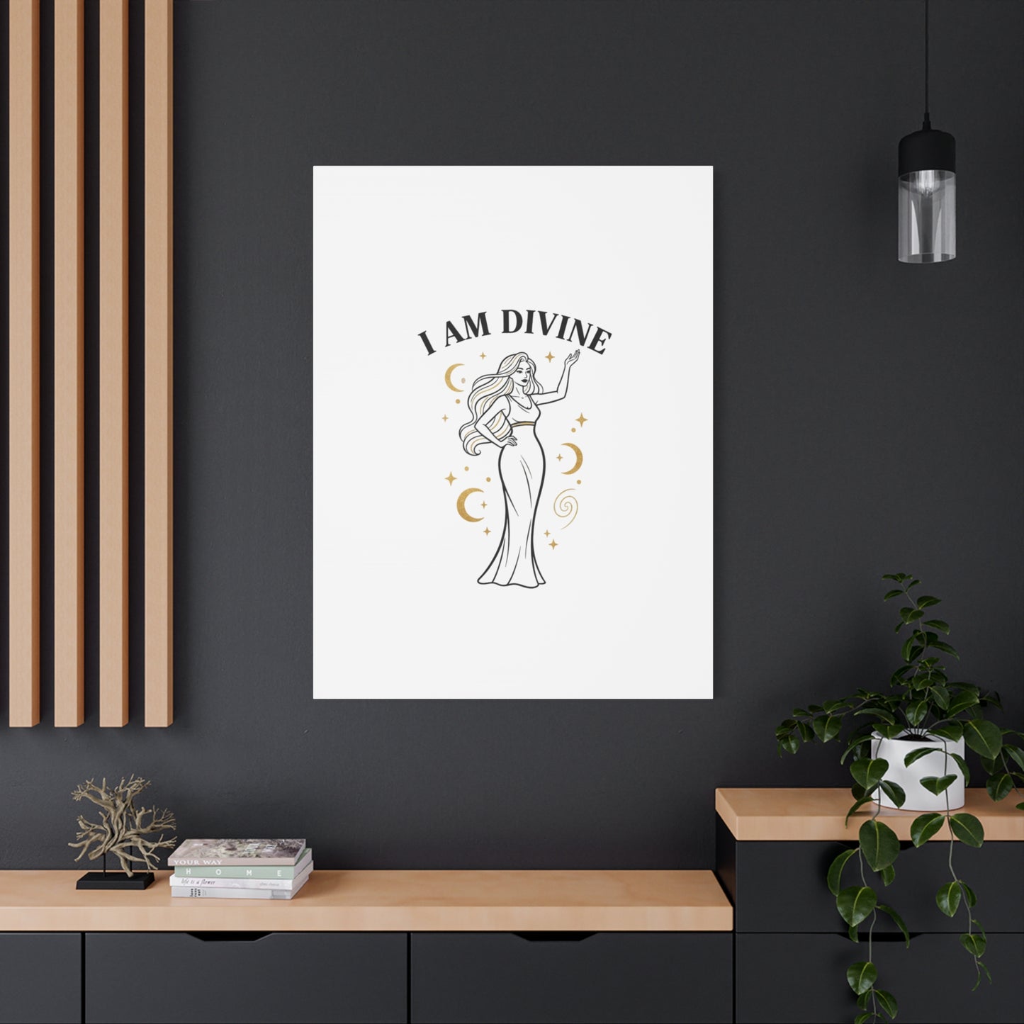 I Am Divine goddess art print | Matte Canvas wall art, manifestation decor