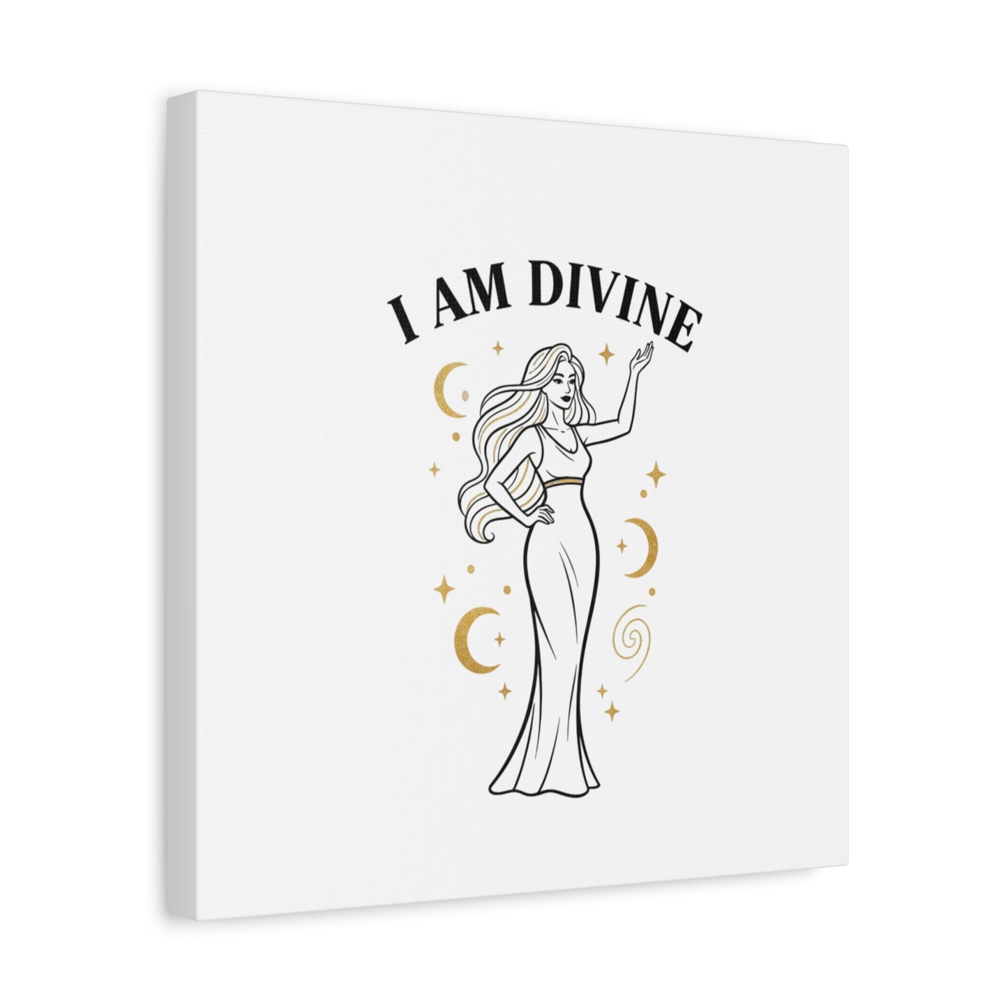 I Am Divine goddess art print | Matte Canvas wall art, manifestation decor