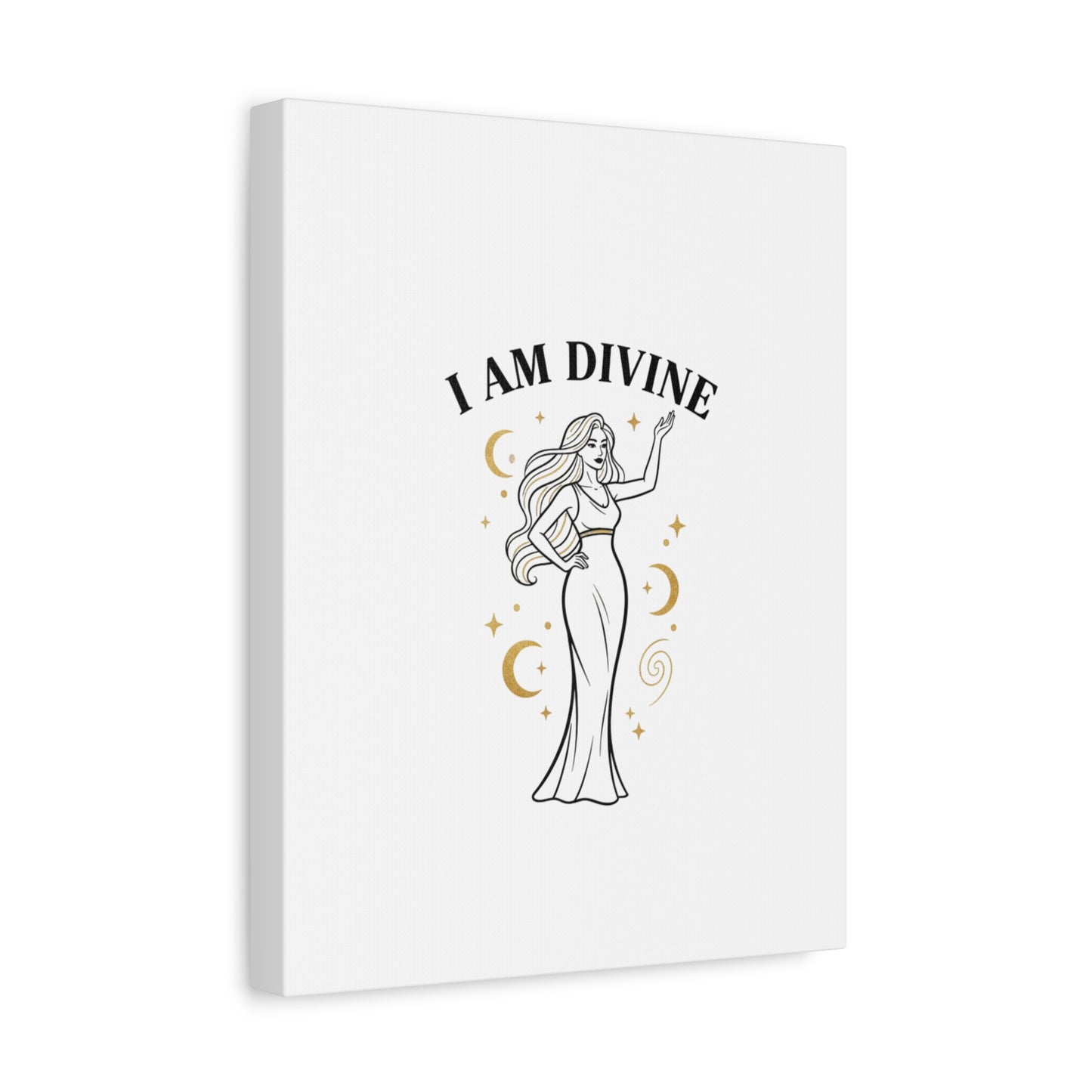 I Am Divine goddess art print | Matte Canvas wall art, manifestation decor