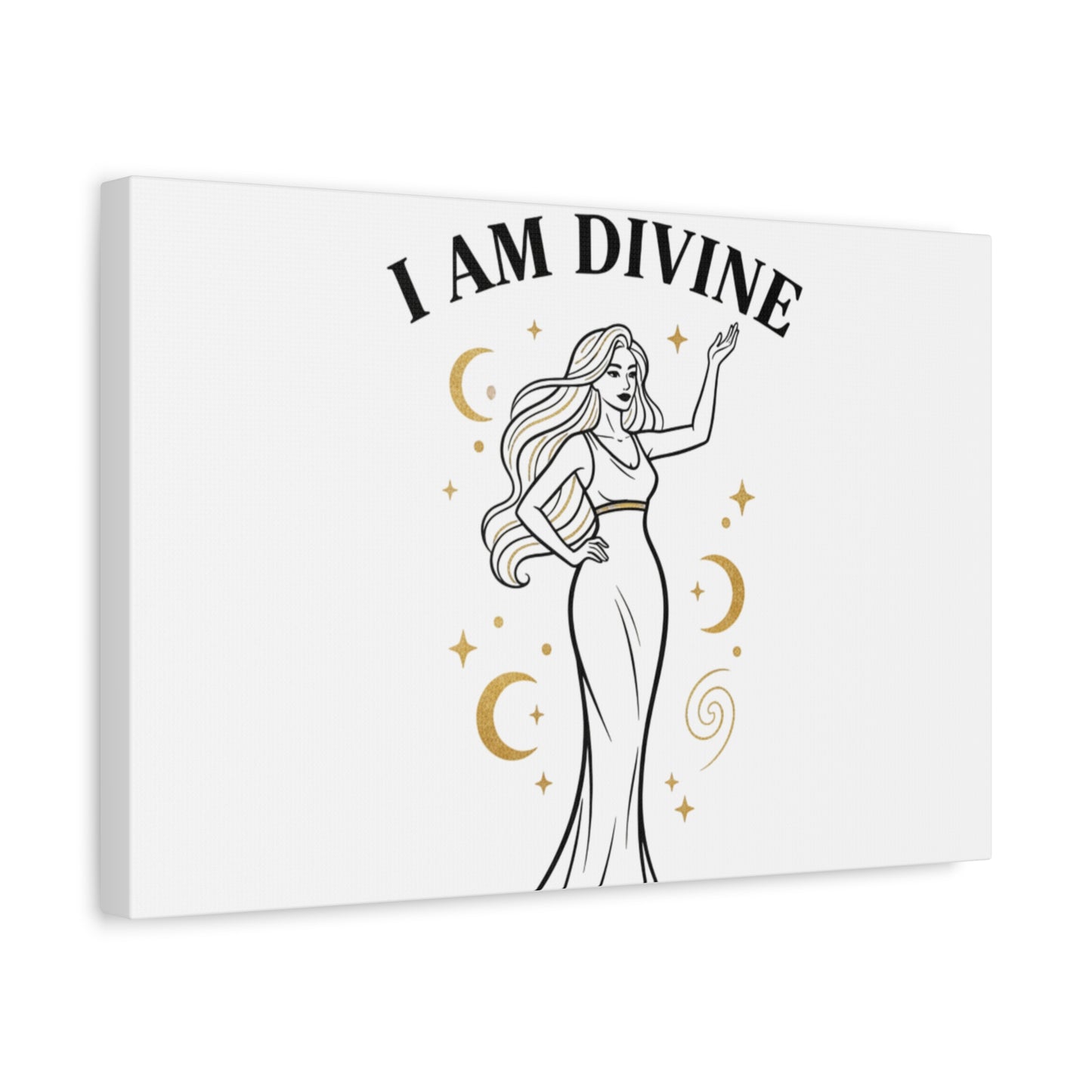 I Am Divine goddess art print | Matte Canvas wall art, manifestation decor