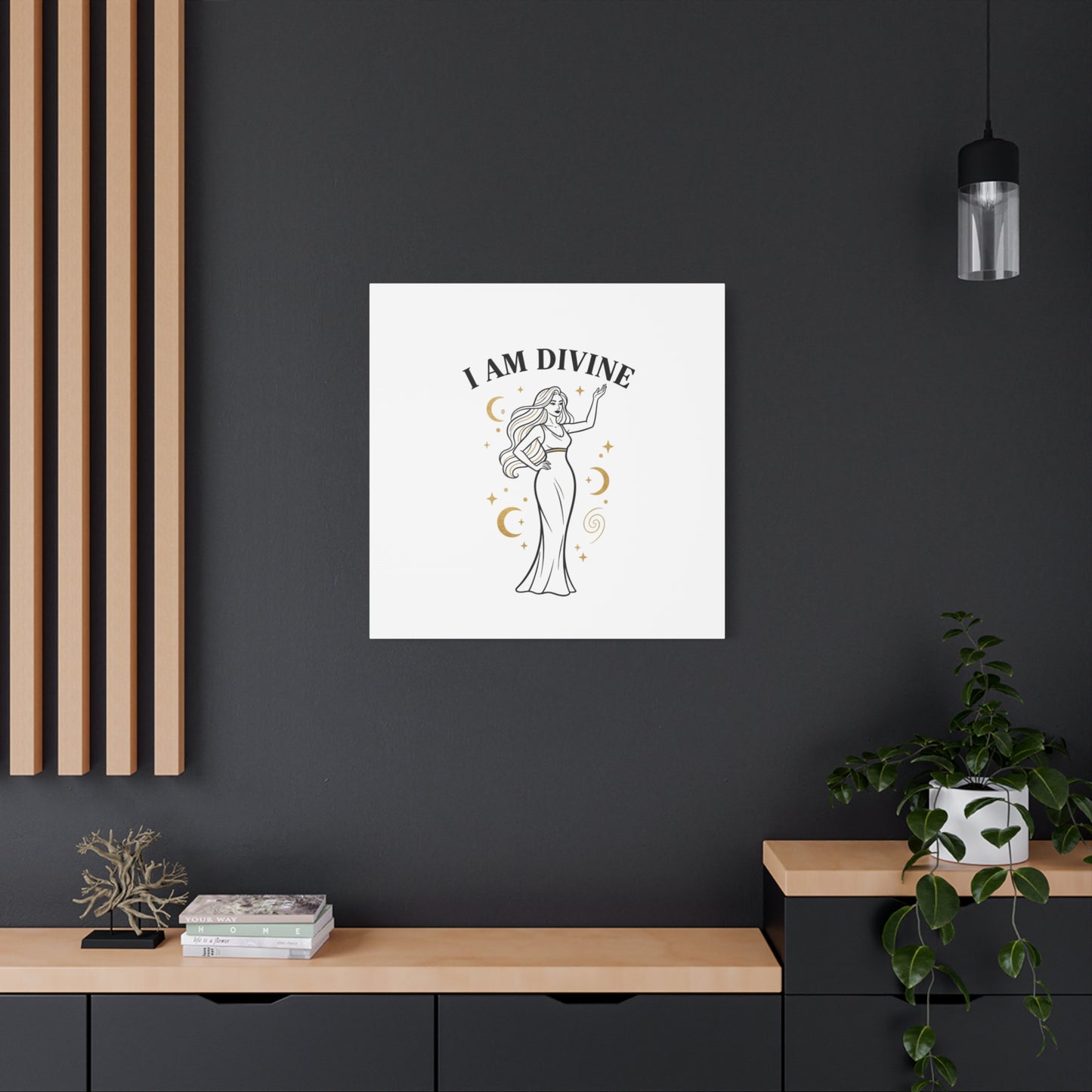 I Am Divine goddess art print | Matte Canvas wall art, manifestation decor
