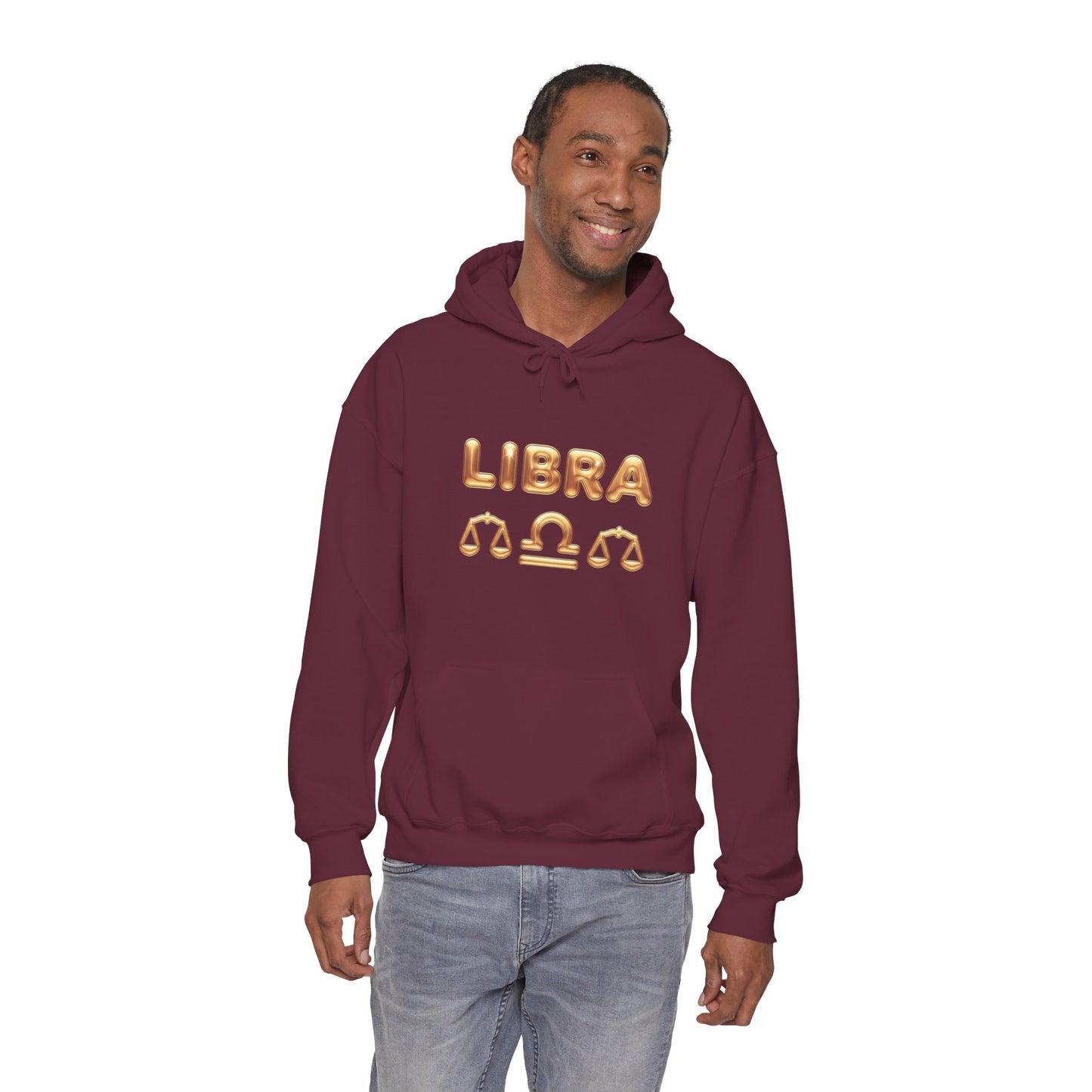 Libra Zodiac Hoodie — Gold Scales Astrology Pullover