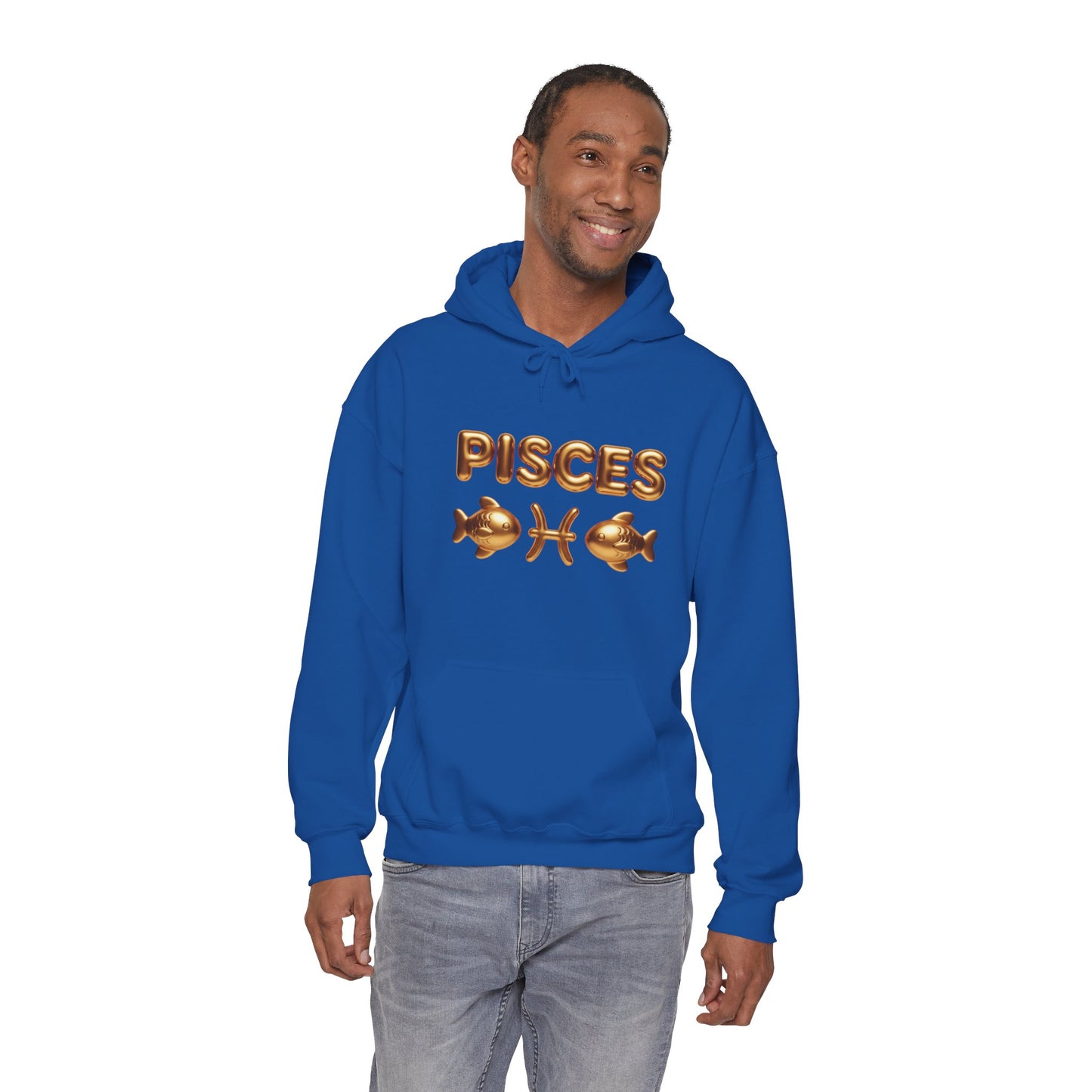 Pisces Zodiac Hoodie — Gold Astrological Sign Sweatshirt