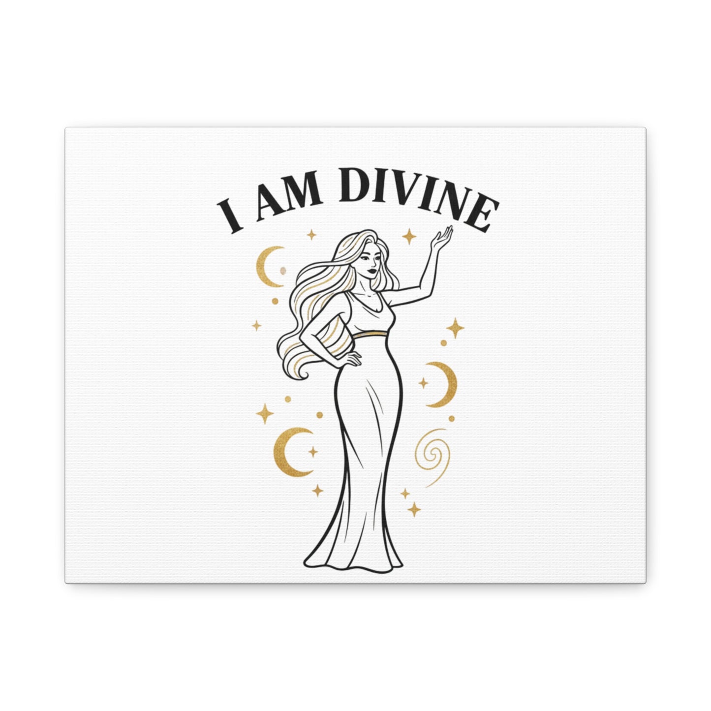 I Am Divine goddess art print | Matte Canvas wall art, manifestation decor