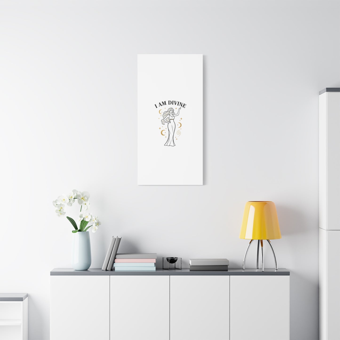 I Am Divine goddess art print | Matte Canvas wall art, manifestation decor