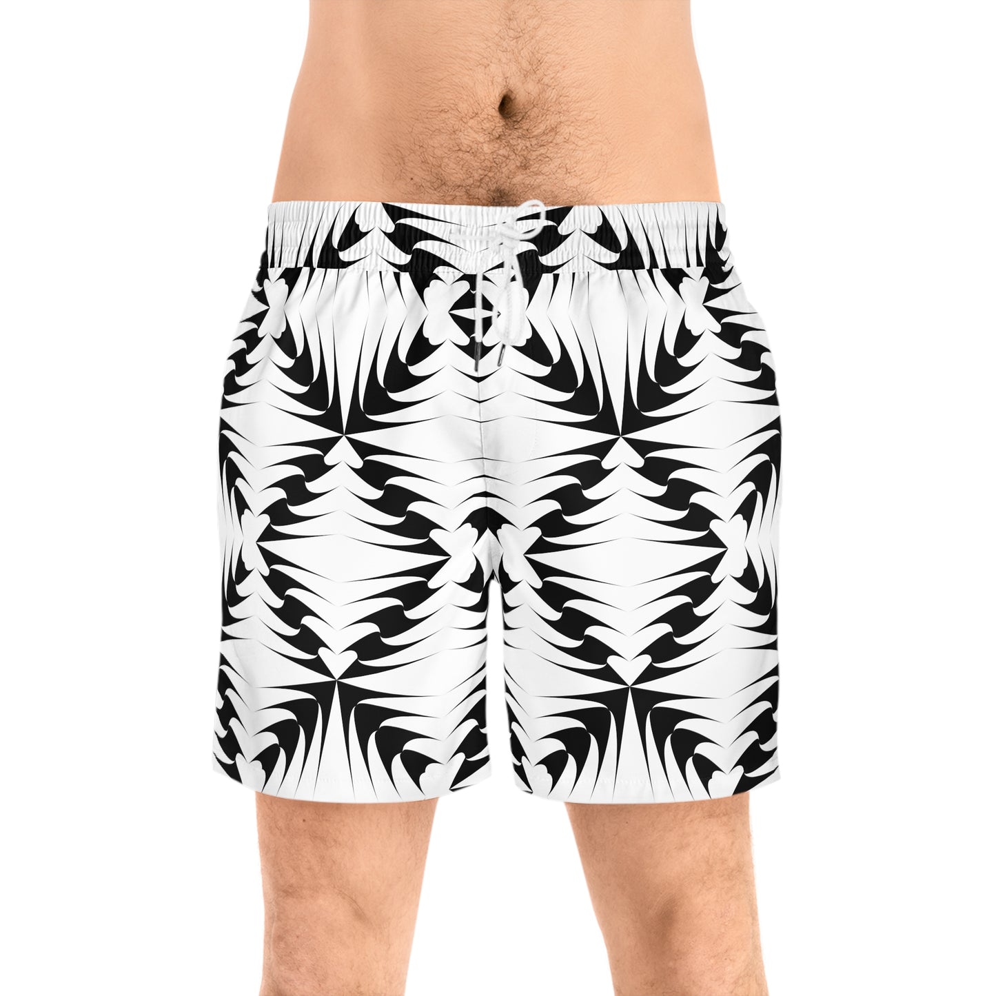 Monochrome Tropical Swim Shorts