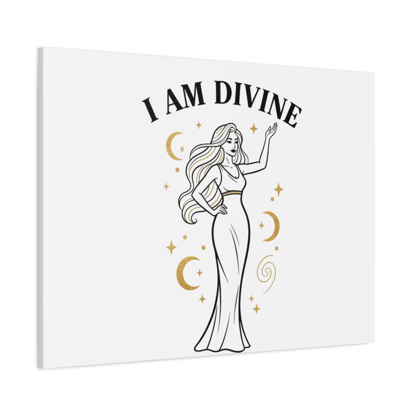 I Am Divine goddess art print | Matte Canvas wall art, manifestation decor