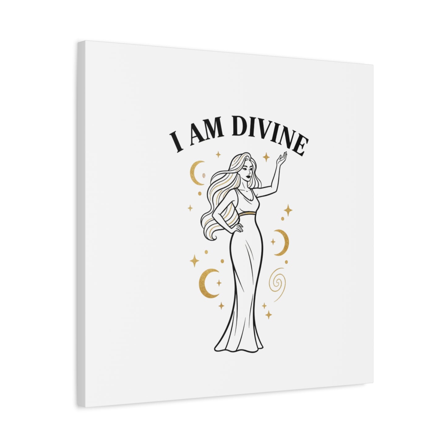 I Am Divine goddess art print | Matte Canvas wall art, manifestation decor