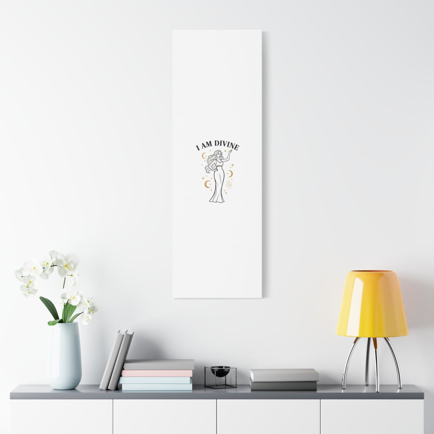 I Am Divine goddess art print | Matte Canvas wall art, manifestation decor