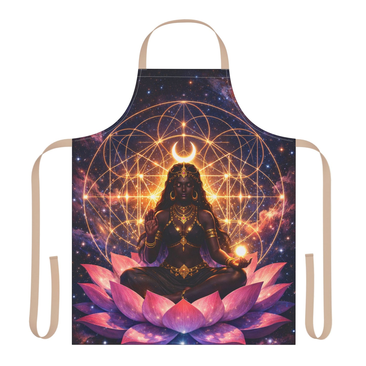 Meditative Goddess Lotus Cosmic Chakra Apron